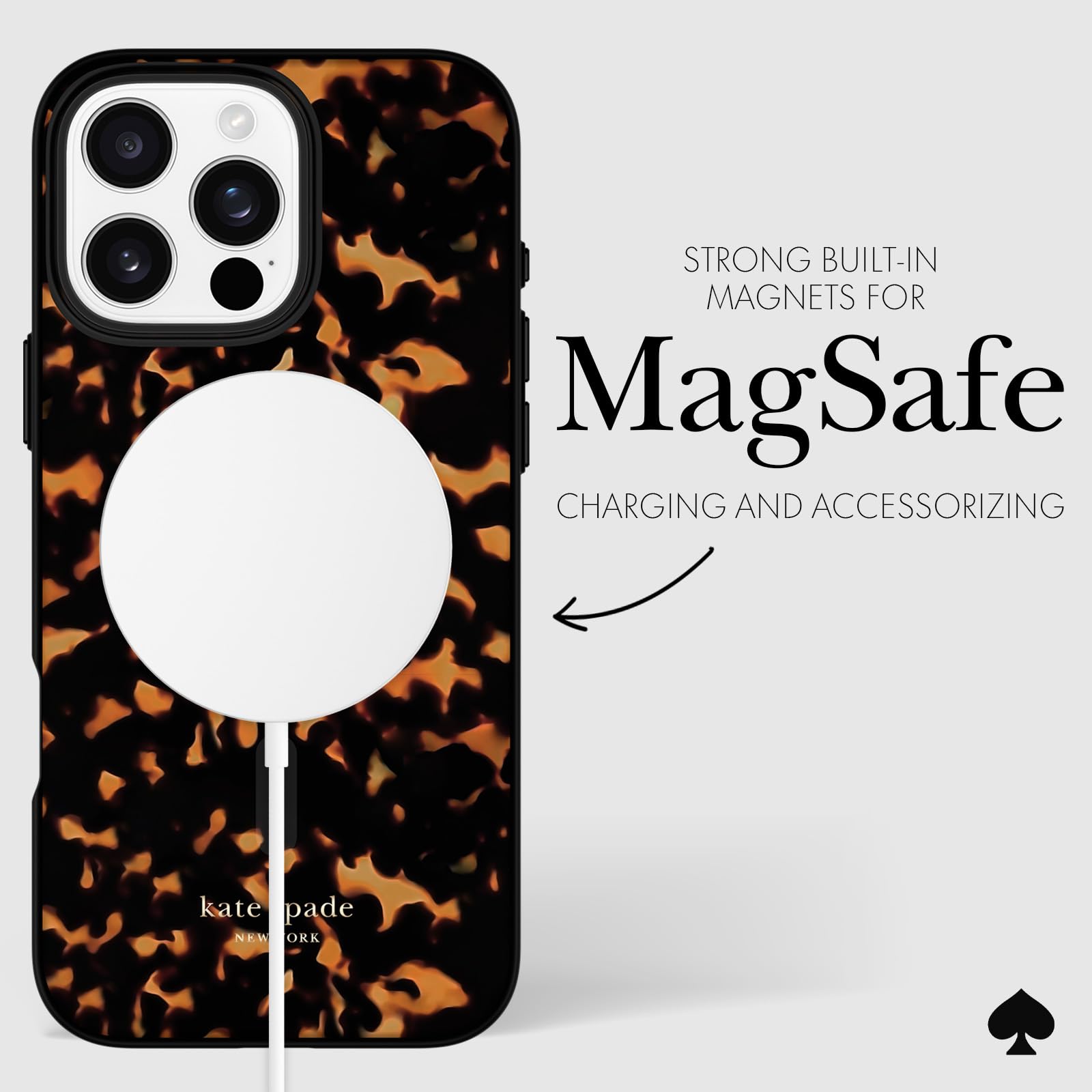 kate spade new york iPhone 16 Pro Max Case - Tortoise | Compatible with MagSafe - Lightweight Designer Case for iPhone 16 Pro Max w/Anti-Scratch Coating and Speckled Tortoise Design thumbnail