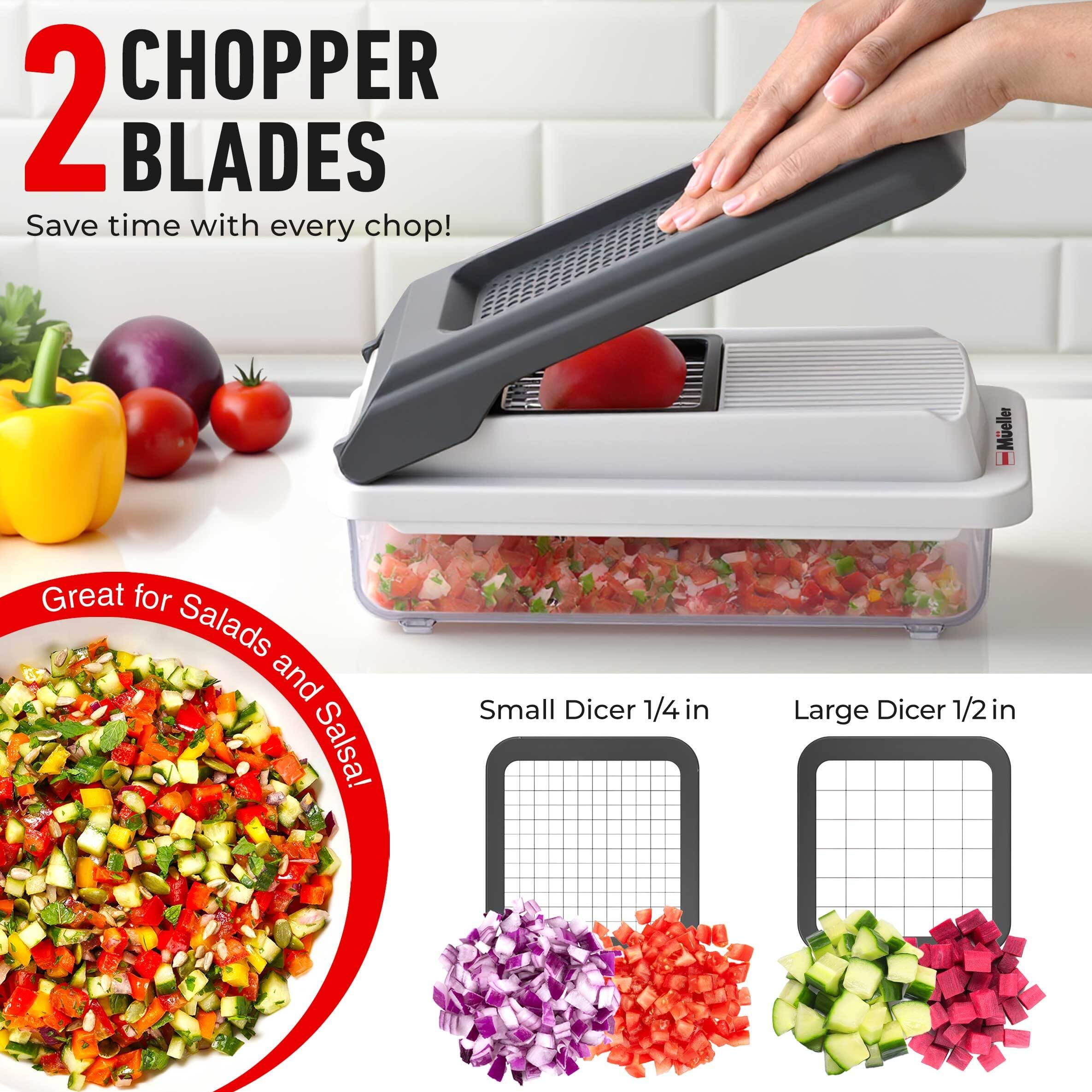 Mueller Vegetable Chopper Mandoline Slicer, Food, Cook's Tool, Veggie Chopper Onion Vegetable Cutter with Container, Dicer, Kitchen Gadgets & Essentials, White Sand/Grey thumbnail