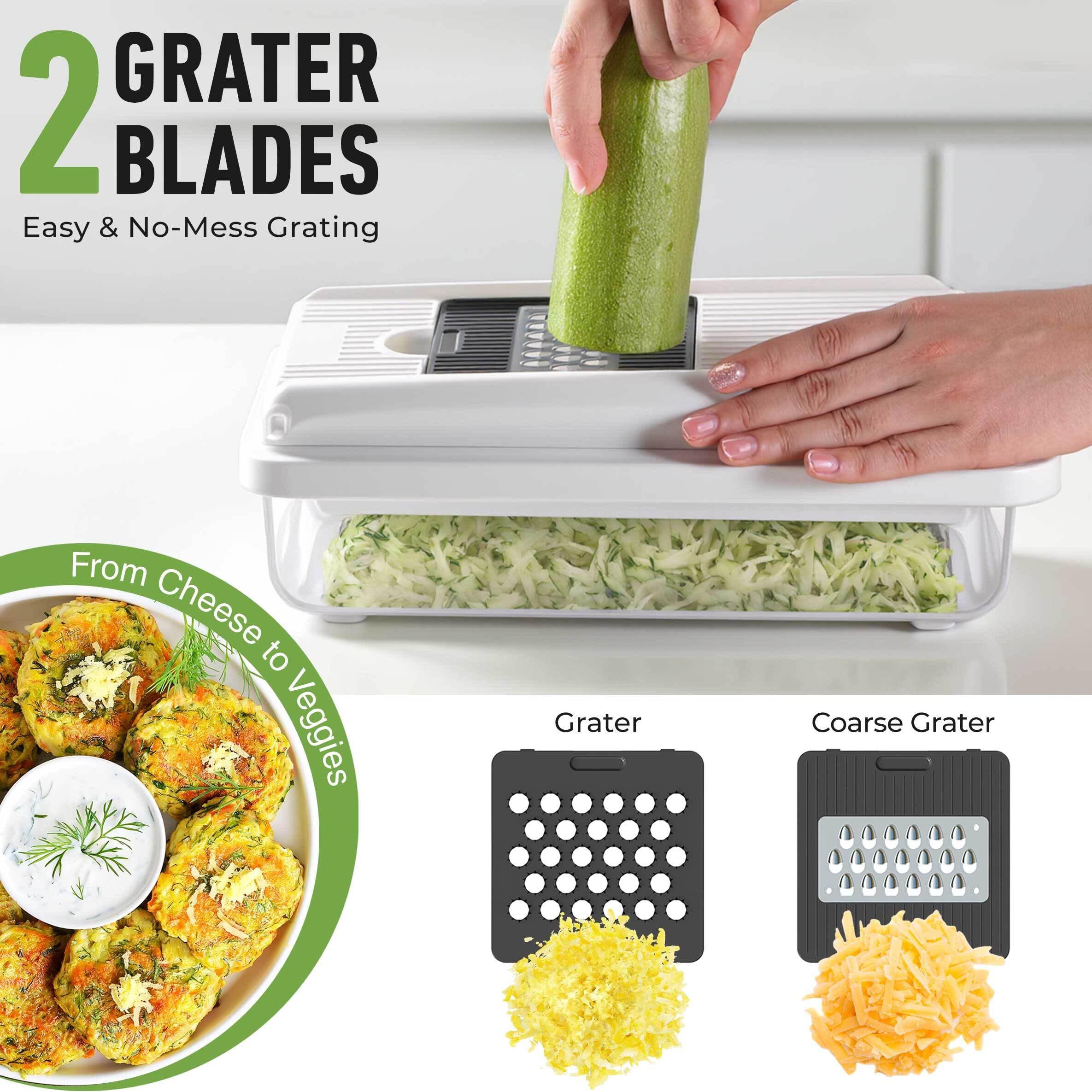 Mueller Vegetable Chopper Mandoline Slicer, Food, Cook's Tool, Veggie Chopper Onion Vegetable Cutter with Container, Dicer, Kitchen Gadgets & Essentials, White Sand/Grey thumbnail