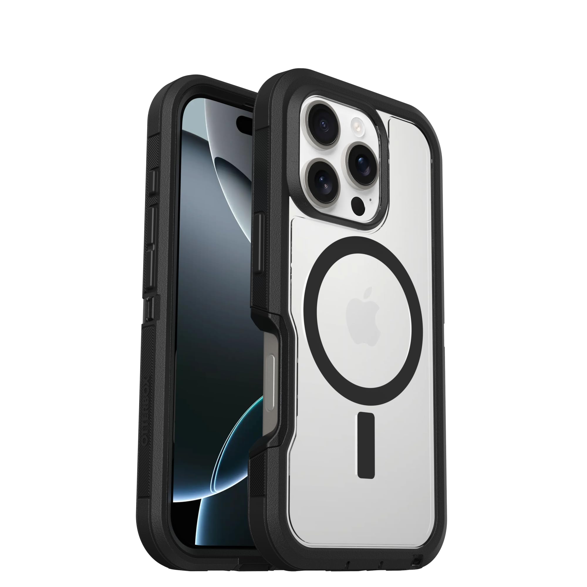 OtterBox iPhone 16 Pro Defender Series XT Clear Case - Dark Side - Tough, Rugged & Durable iPhone Case, Snaps on MagSafe, Pressure-Fitted Dual-Layer iPhone Case thumbnail