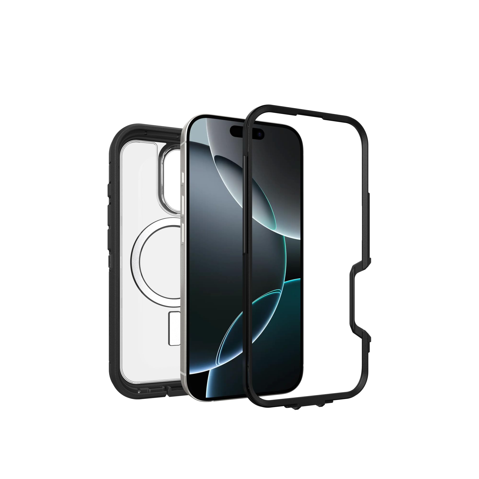 OtterBox iPhone 16 Pro Defender Series XT Clear Case - Dark Side - Tough, Rugged & Durable iPhone Case, Snaps on MagSafe, Pressure-Fitted Dual-Layer iPhone Case thumbnail