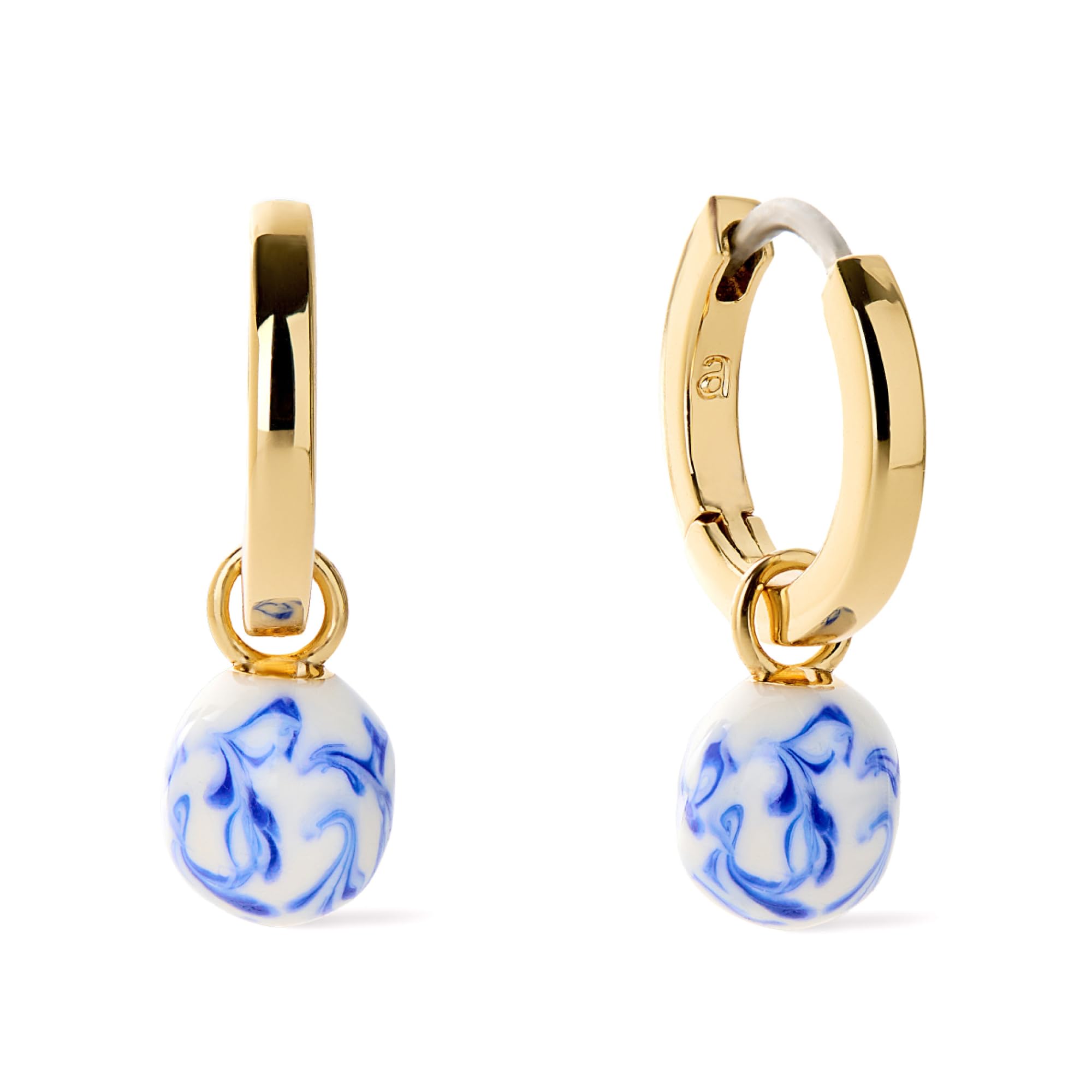 Ana Luisa Frida Pearl Jewelry Huggie Hoops - Medium & Small 14K Gold Plated & Silver Rhodium Plated Drop Hoop Earrings with Freshwater Pearls - 2-in-1 Hypoallergenic Water-Resistant, Tarnish-Free Hoop