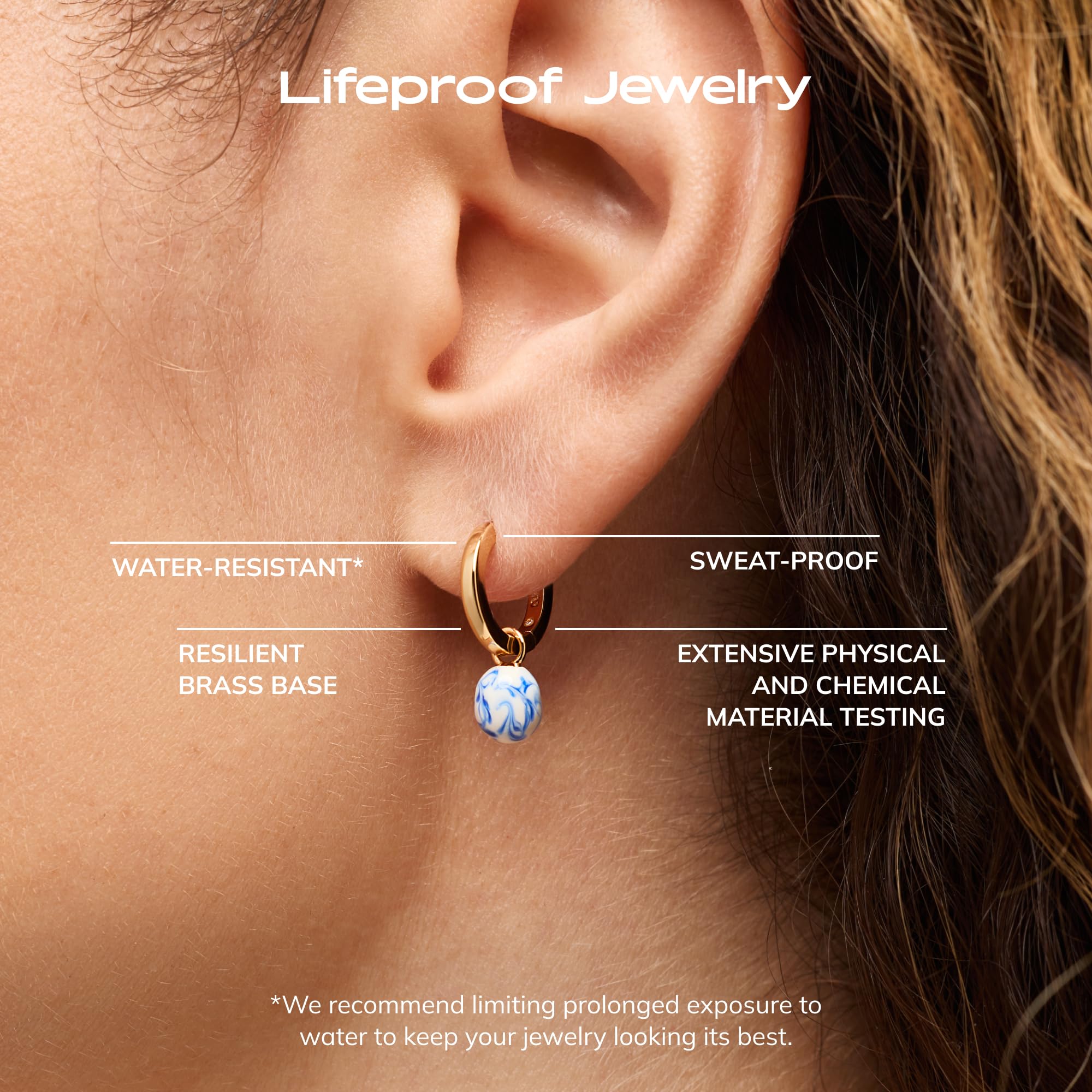 Ana Luisa Frida Pearl Jewelry Huggie Hoops - Medium & Small 14K Gold Plated & Silver Rhodium Plated Drop Hoop Earrings with Freshwater Pearls - 2-in-1 Hypoallergenic Water-Resistant, Tarnish-Free Hoop thumbnail
