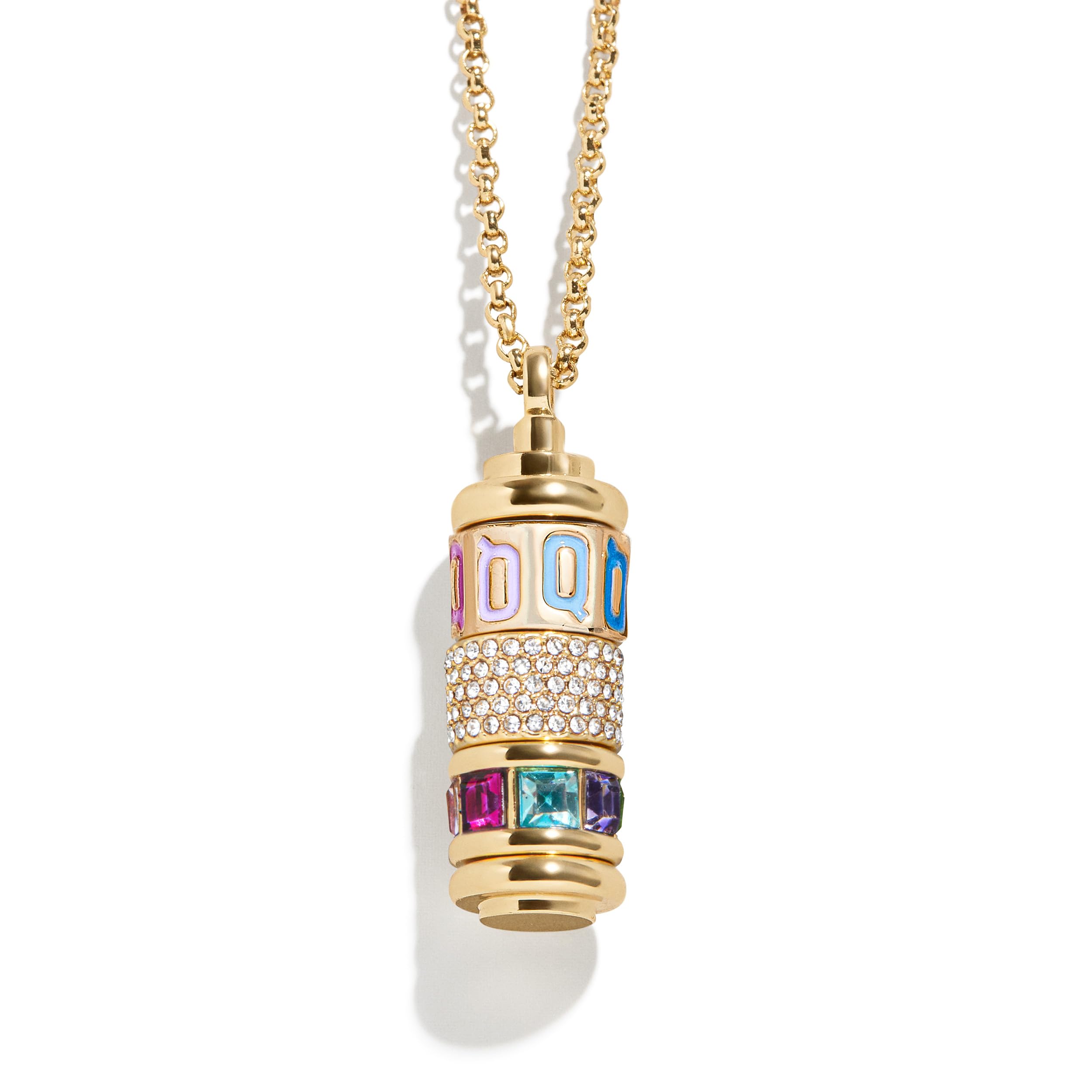 BaubleBar Initial Spinner Charm Necklace