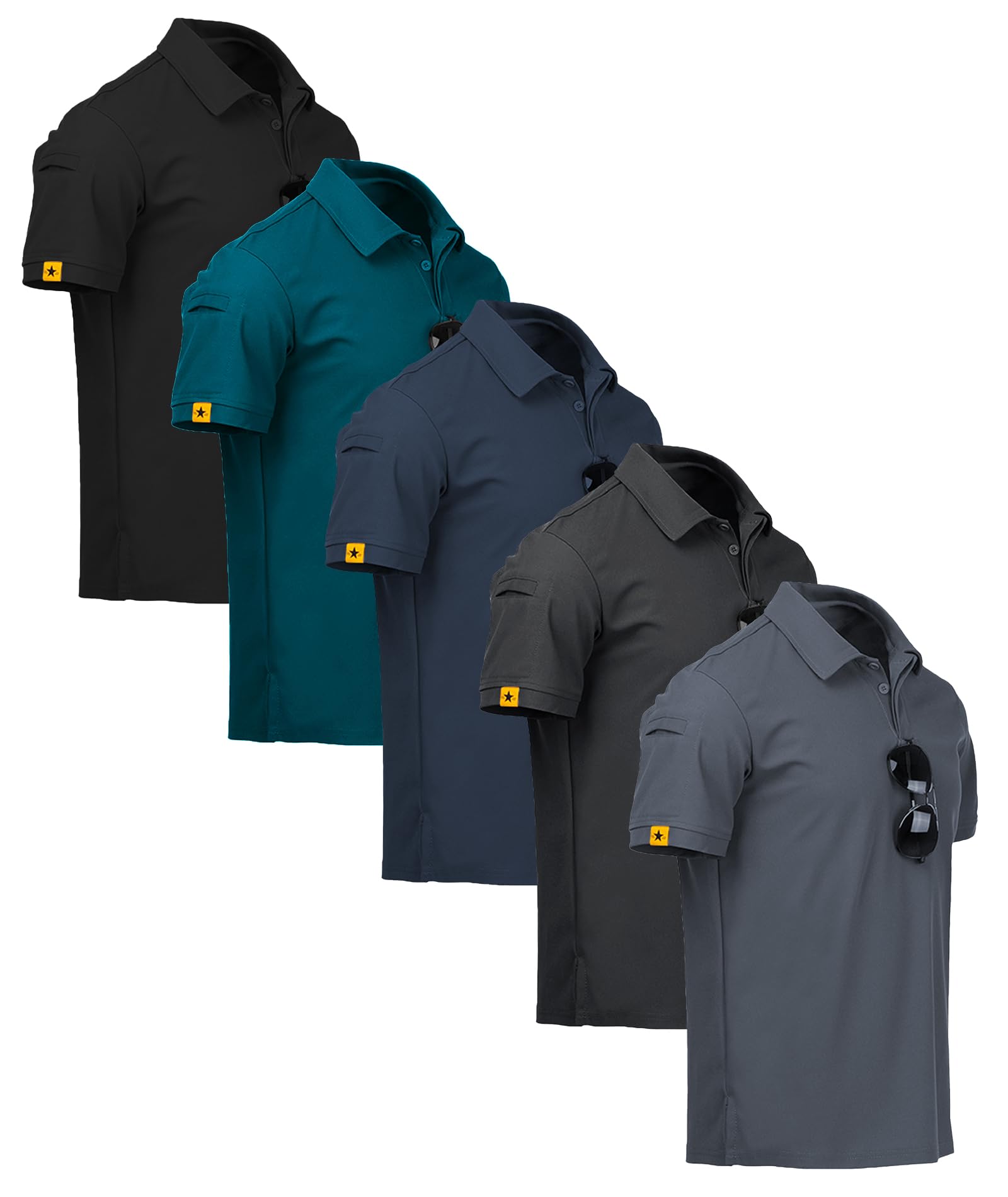 SCODI 5 Pack Mens Polo Shirts Short Sleeve Athletic Golf Polo Shirt for Men Casual Collared Summer Multipack T-Shirts thumbnail