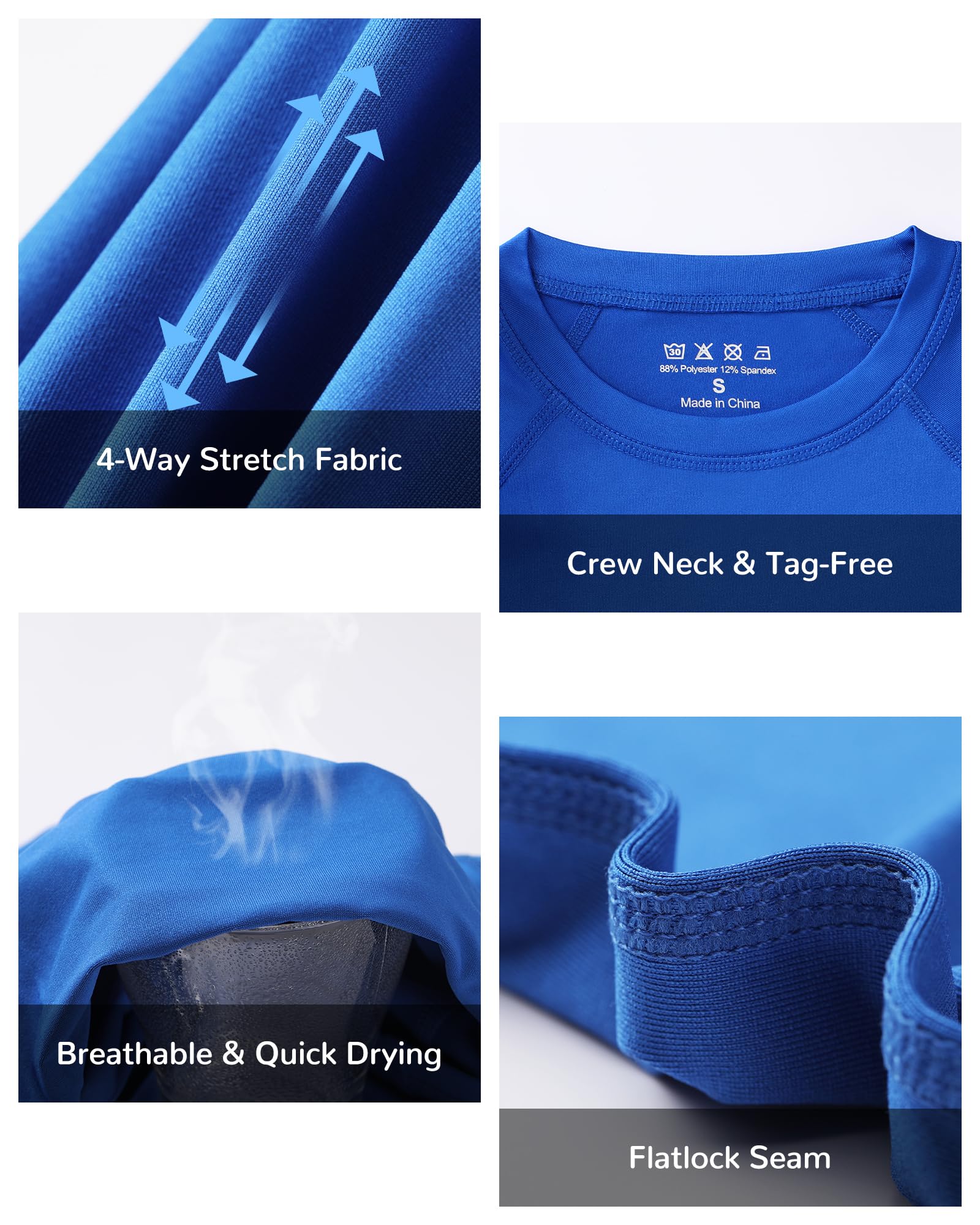 Blueleaf Boys Compression Shirt Short Sleeve Youth Basketball Football Undershirt Kids Quick Dry Athletic Base Layer T-Shirt thumbnail