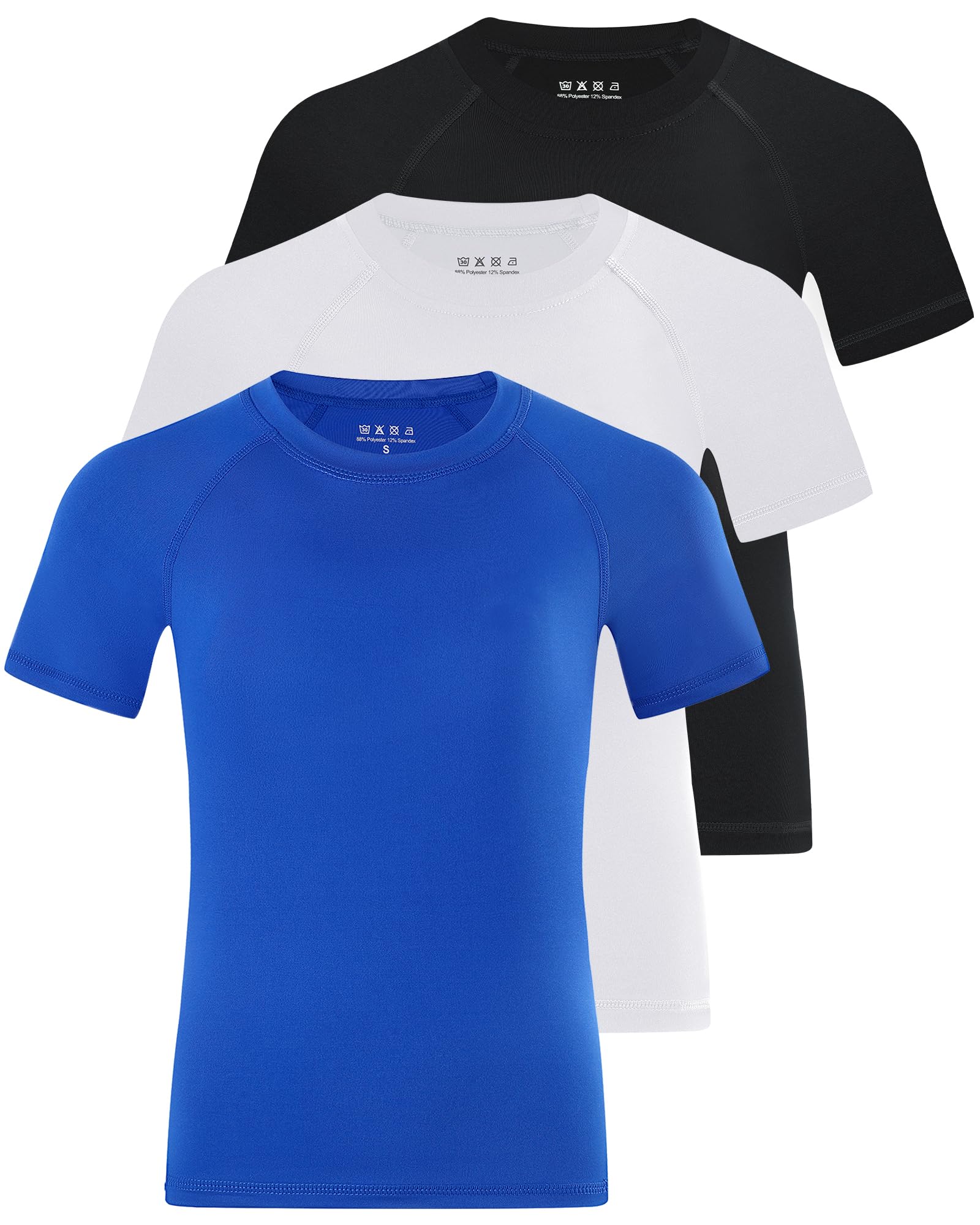 Blueleaf Boys Compression Shirt Short Sleeve Youth Basketball Football Undershirt Kids Quick Dry Athletic Base Layer T-Shirt thumbnail