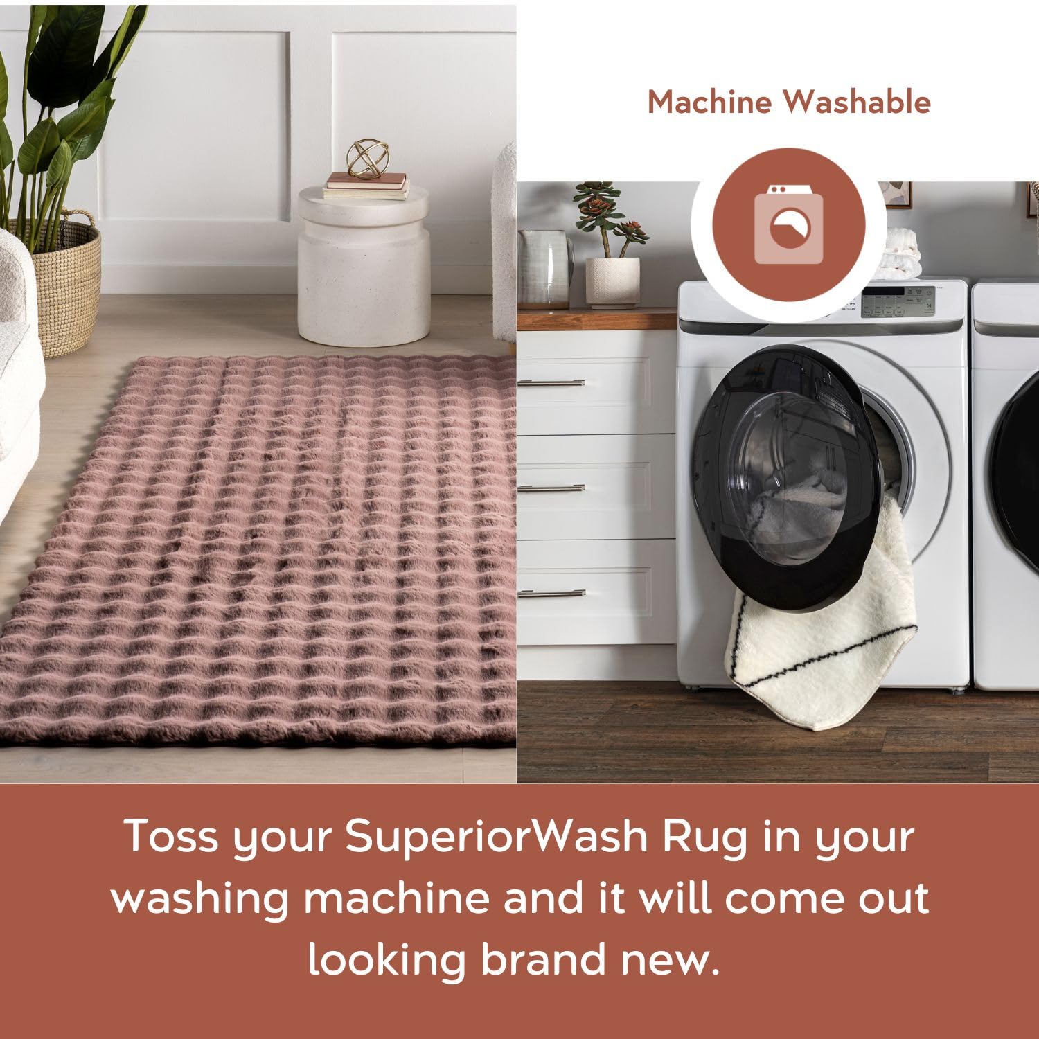 nuLOOM Jeni Burgundy Checkered Washable Area Rug, 8' x 10' thumbnail