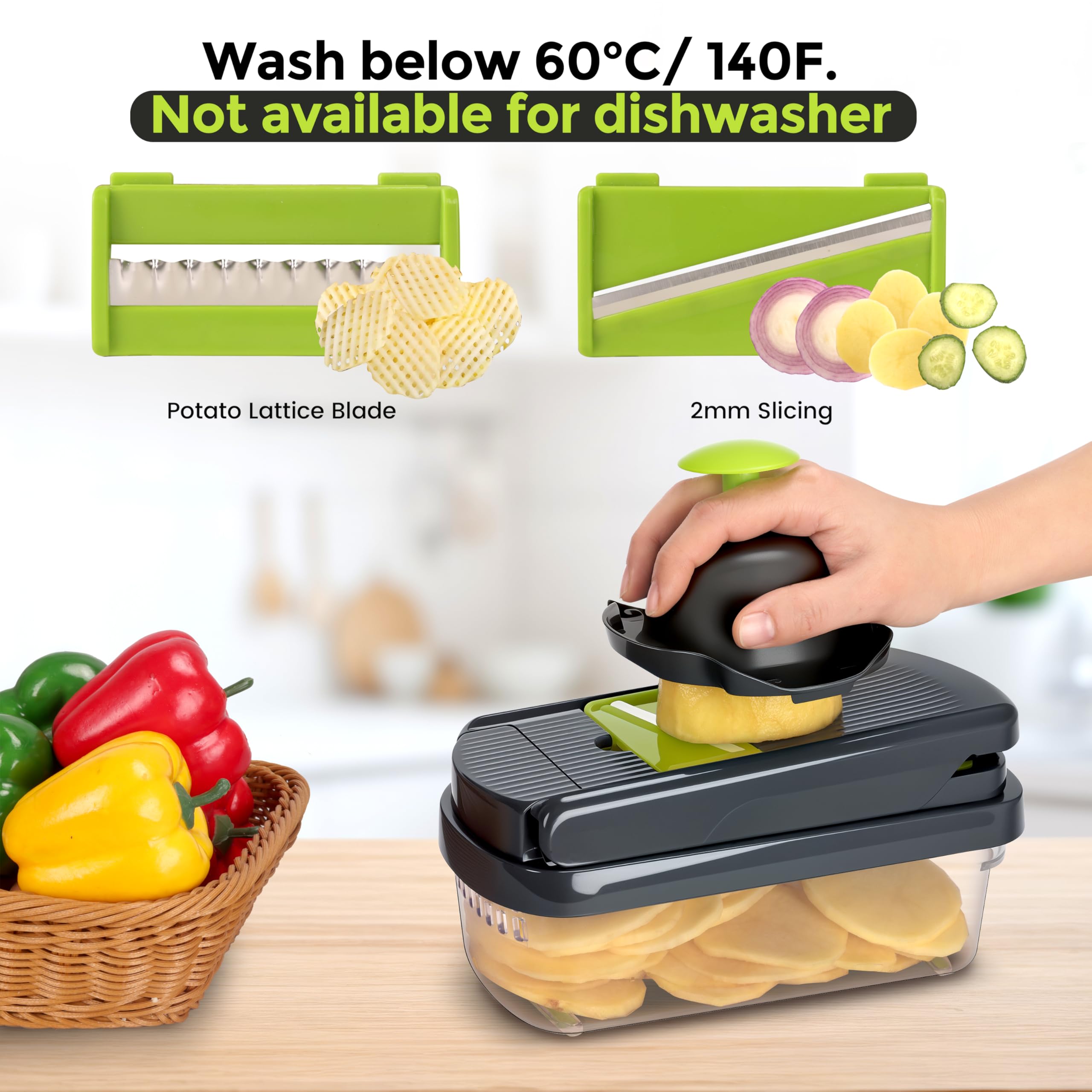 Yusshn Vegetable Chopper, 12-in-1 Food Veggie Chopper Cutter with Container thumbnail