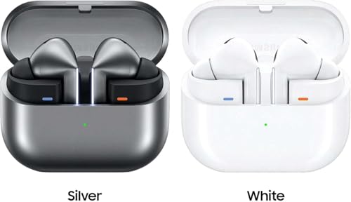 SAMSUNG Galaxy Buds 3 True Wireless Bluetooth Earbuds, Open Type Fit, Active Noise Cancellation, 360 Audio, Touch Control, Silver (Renewed) thumbnail