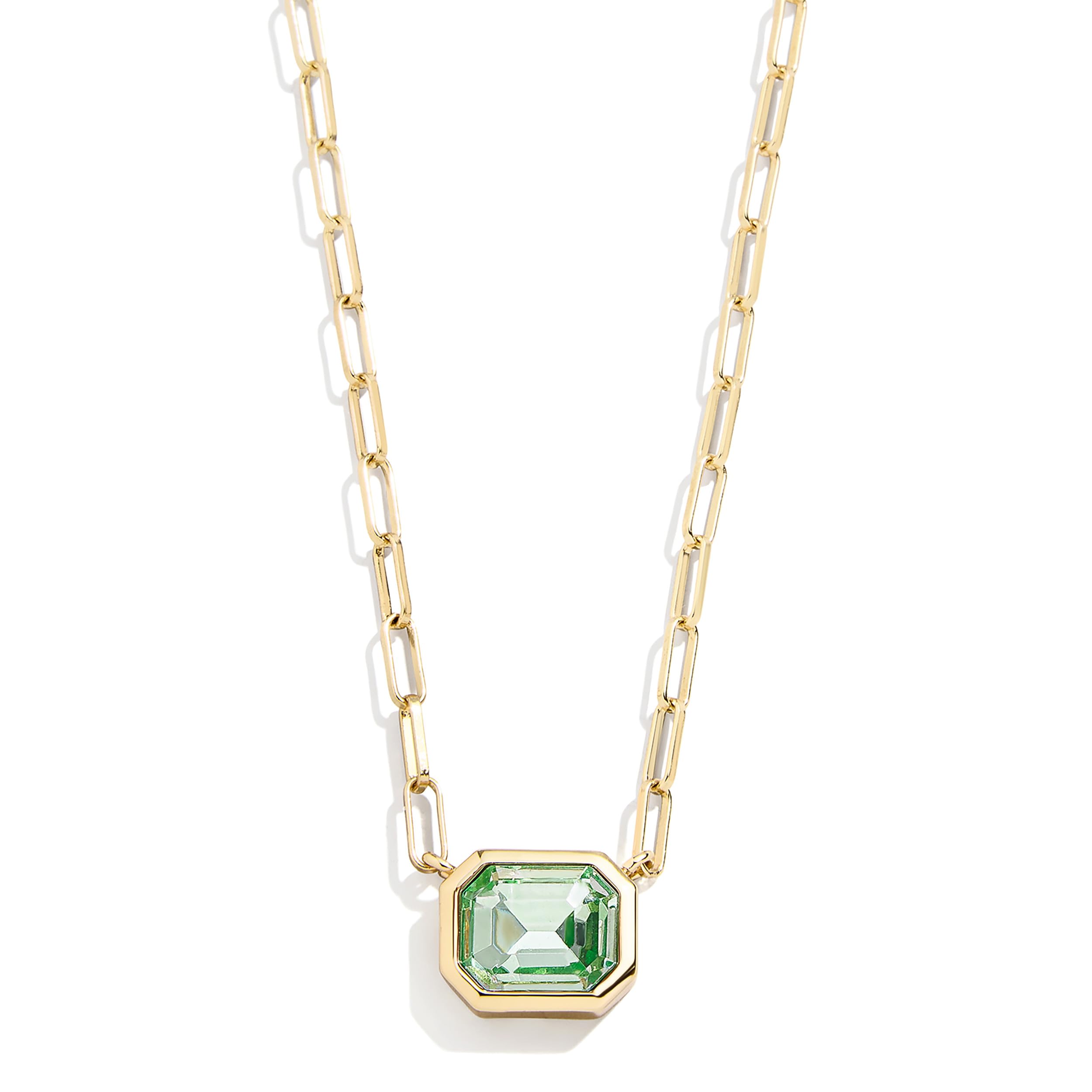 BaubleBar Blythe Birthstone Pendant Necklace for Women on a Delicate Paperclip Chain, Fashion Jewelry, Meaningful Gifts for Women, Perfect for the Holidays