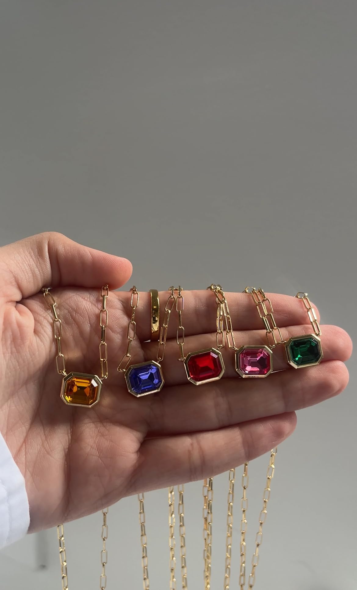 BaubleBar Blythe Birthstone Pendant Necklace for Women on a Delicate Paperclip Chain, Fashion Jewelry, Meaningful Gifts for Women, Perfect for the Holidays thumbnail
