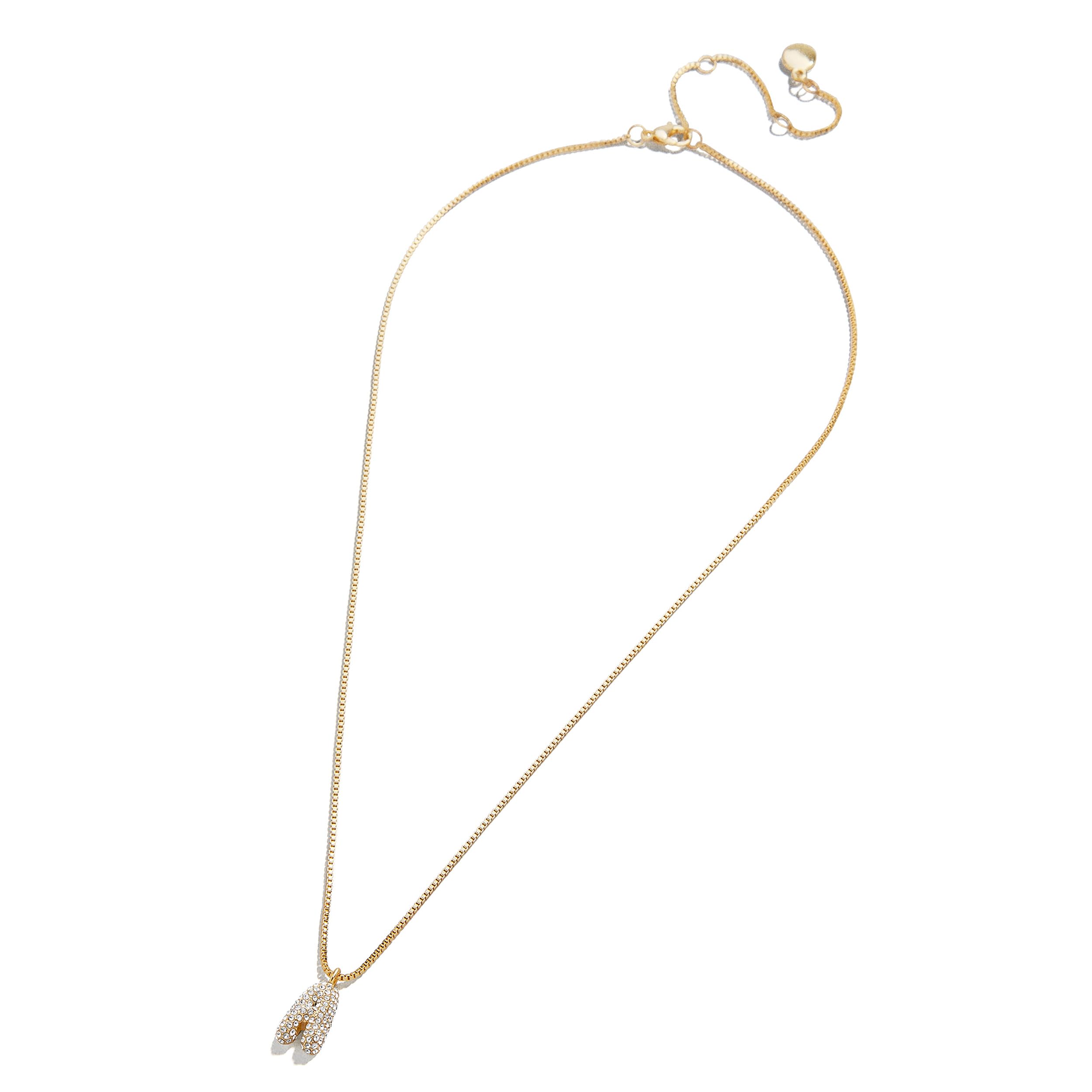 BaubleBar Gold-Plated Initial Necklace - Bubble or Signature Letter Pendant, 17-Inch Chain Necklace with Lobster Clasp, Fashion Jewelry, Perfect Personalized Gift for Women thumbnail