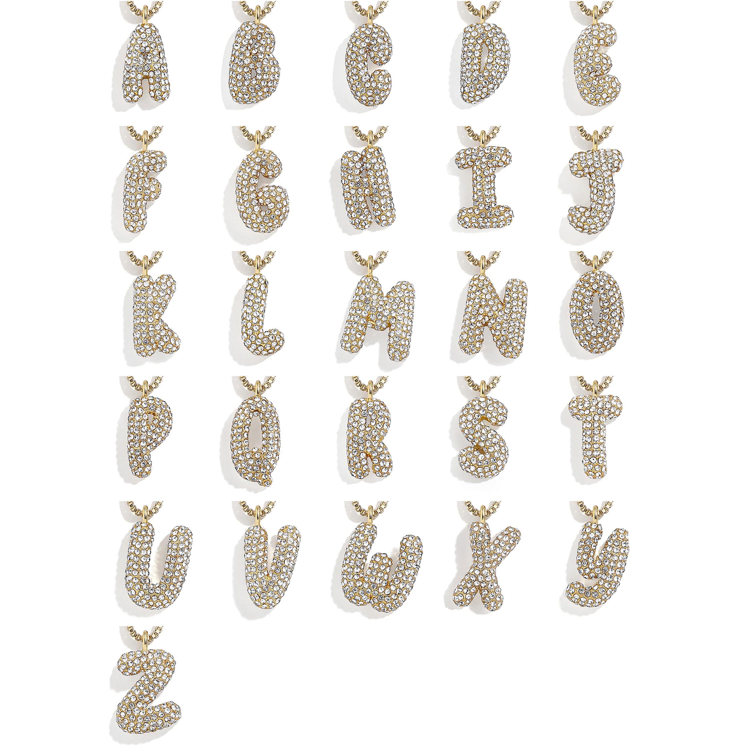 BaubleBar Gold-Plated Initial Necklace - Bubble or Signature Letter Pendant, 17-Inch Chain Necklace with Lobster Clasp, Fashion Jewelry, Perfect Personalized Gift for Women thumbnail
