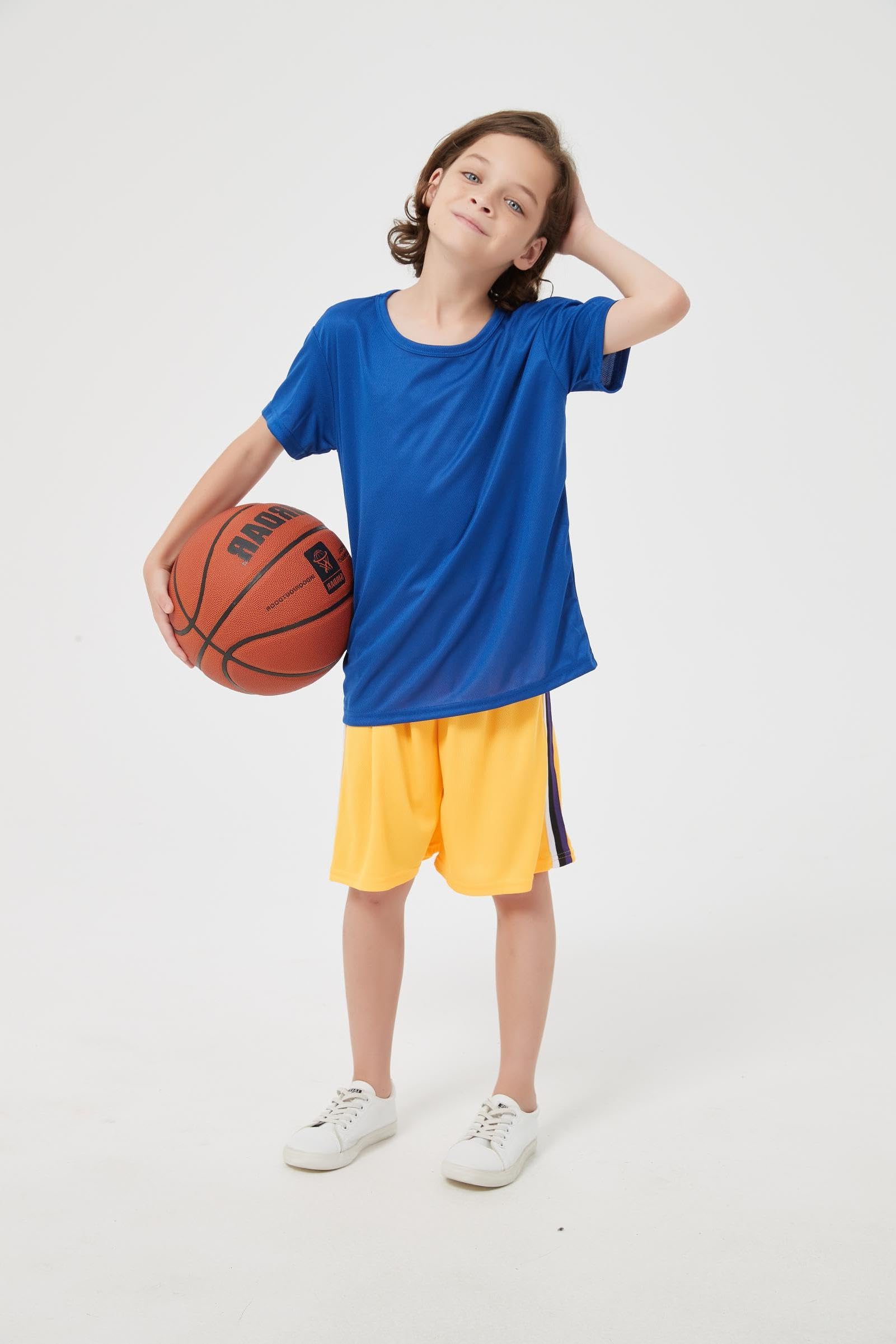 6 Pack Quick Dry Mesh Boys Shirts Athletic Short Sleeve Kids Shirts(4-18Y） | Moisture Wicking Youth Boys T Shirts,100%Polyester Sport Kids T Shirts,Performance Workout Teen Activewear,Basic Boys Clothes thumbnail