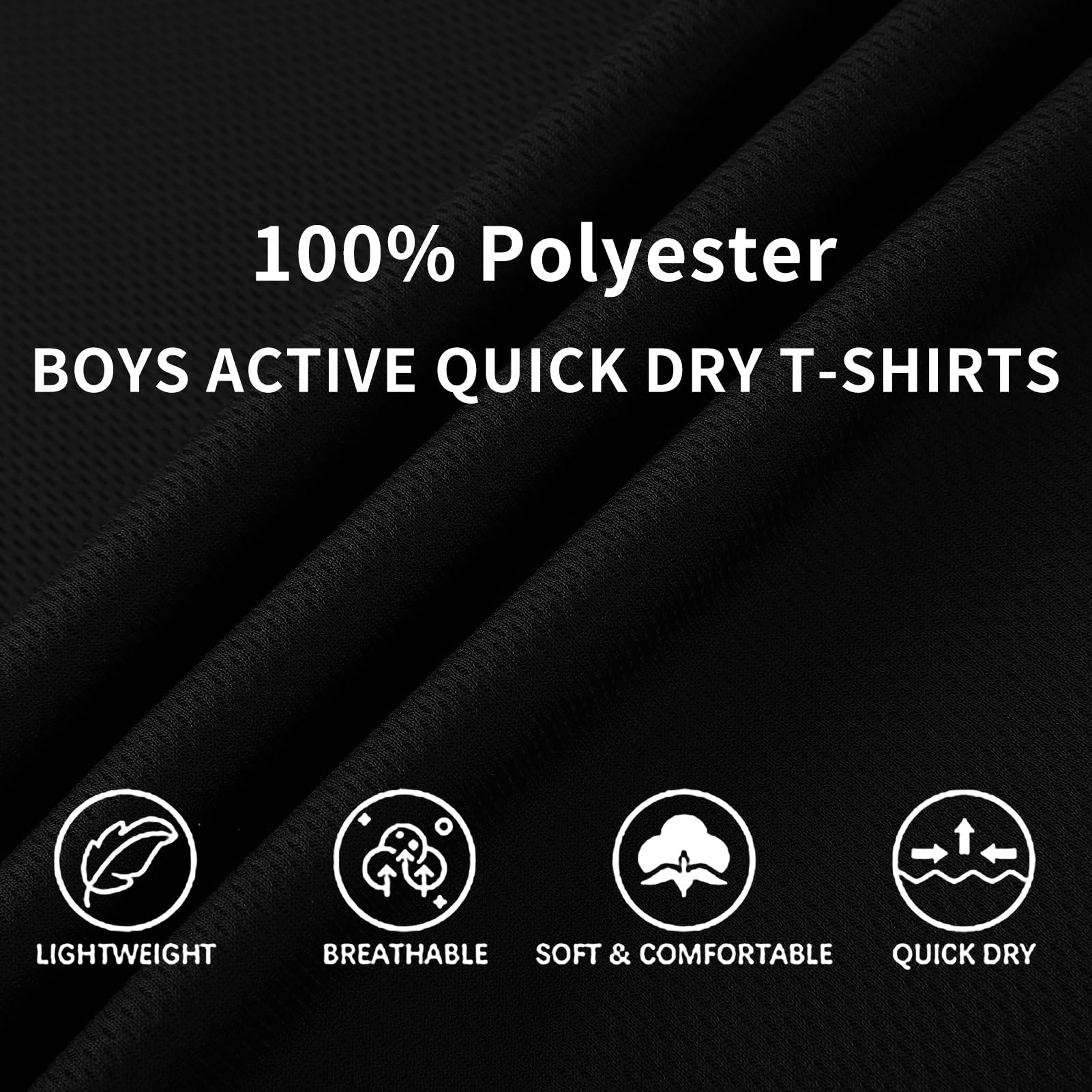 6 Pack Quick Dry Mesh Boys Shirts Athletic Short Sleeve Kids Shirts(4-18Y） | Moisture Wicking Youth Boys T Shirts,100%Polyester Sport Kids T Shirts,Performance Workout Teen Activewear,Basic Boys Clothes thumbnail