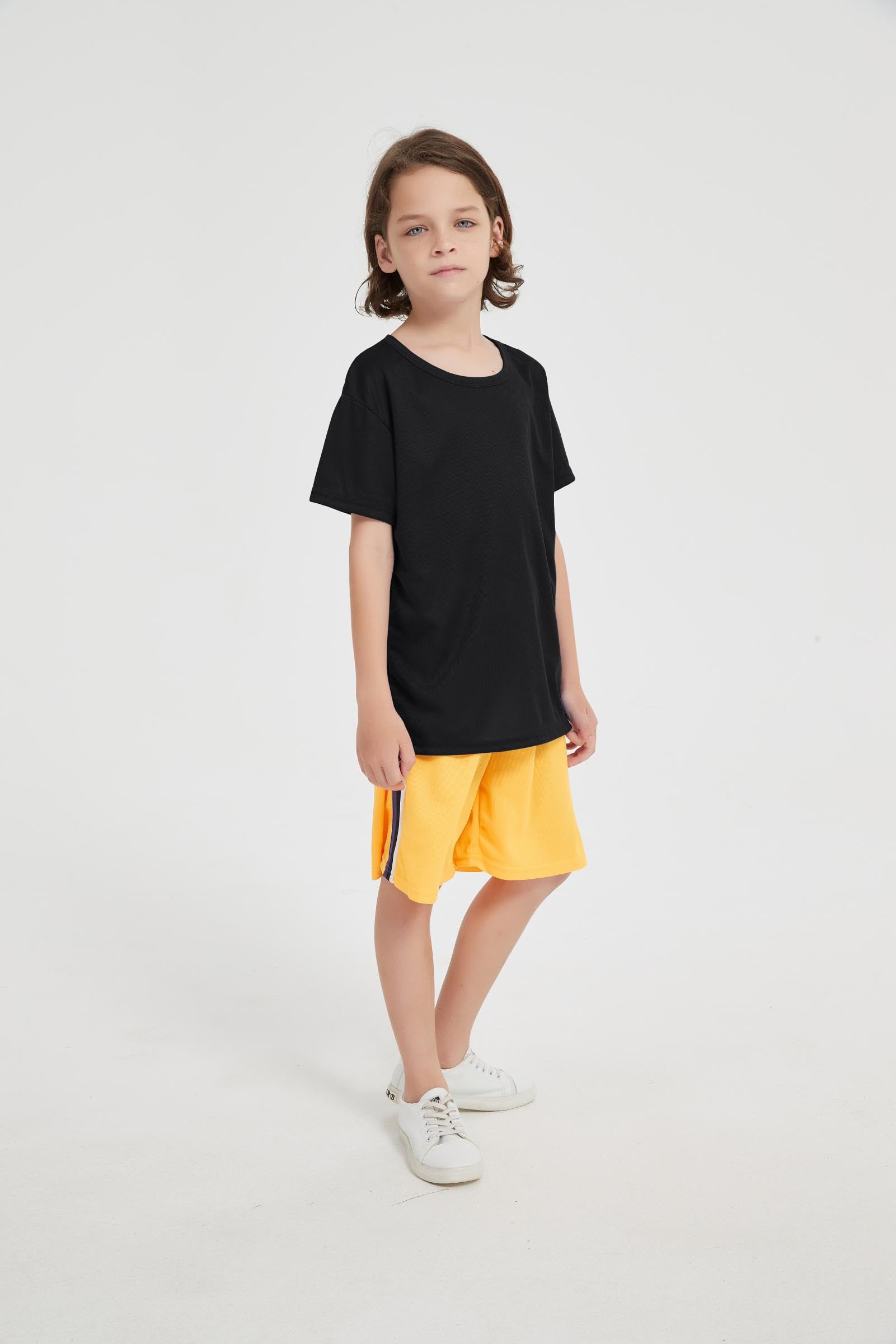 6 Pack Quick Dry Mesh Boys Shirts Athletic Short Sleeve Kids Shirts(4-18Y） | Moisture Wicking Youth Boys T Shirts,100%Polyester Sport Kids T Shirts,Performance Workout Teen Activewear,Basic Boys Clothes thumbnail