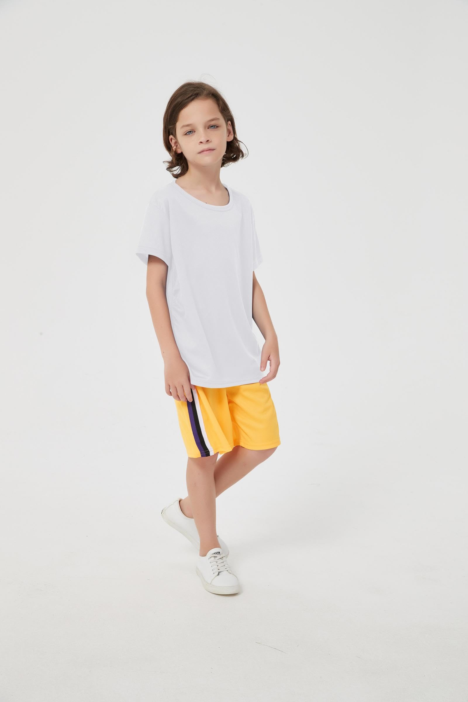 6 Pack Quick Dry Mesh Boys Shirts Athletic Short Sleeve Kids Shirts(4-18Y） | Moisture Wicking Youth Boys T Shirts,100%Polyester Sport Kids T Shirts,Performance Workout Teen Activewear,Basic Boys Clothes thumbnail