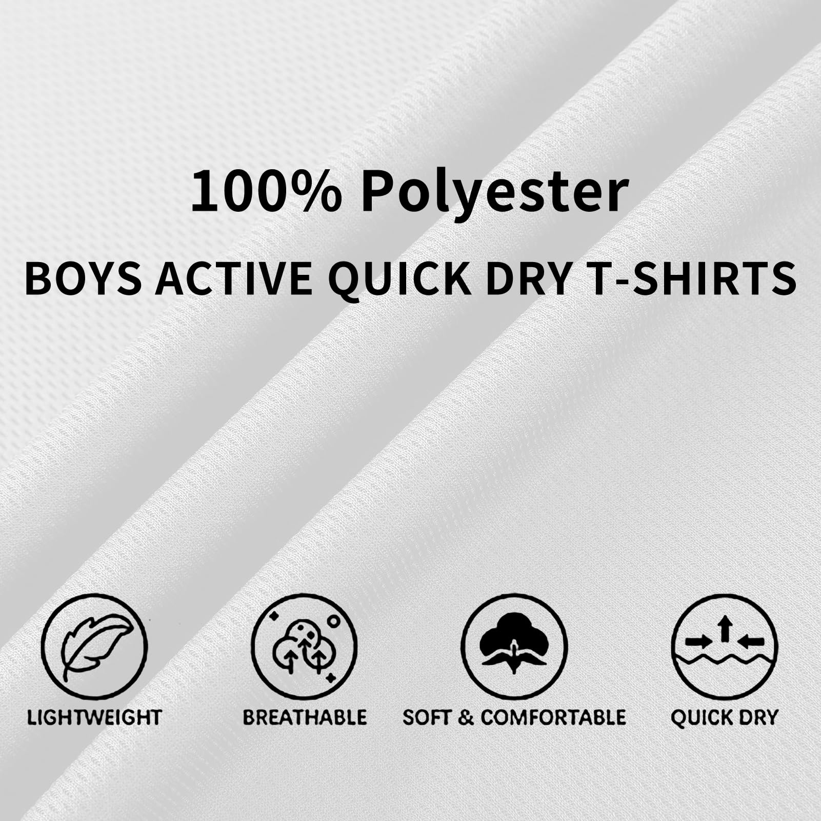 6 Pack Quick Dry Mesh Boys Shirts Athletic Short Sleeve Kids Shirts(4-18Y） | Moisture Wicking Youth Boys T Shirts,100%Polyester Sport Kids T Shirts,Performance Workout Teen Activewear,Basic Boys Clothes thumbnail