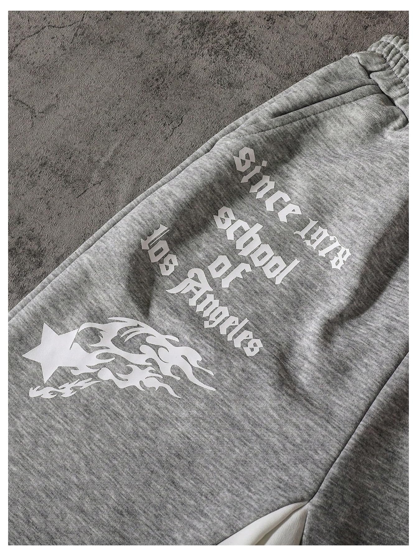 SHENHE Boy's Letter Print Elastic Waist Pants Wide Leg Pocket Athletic Sweatpants thumbnail