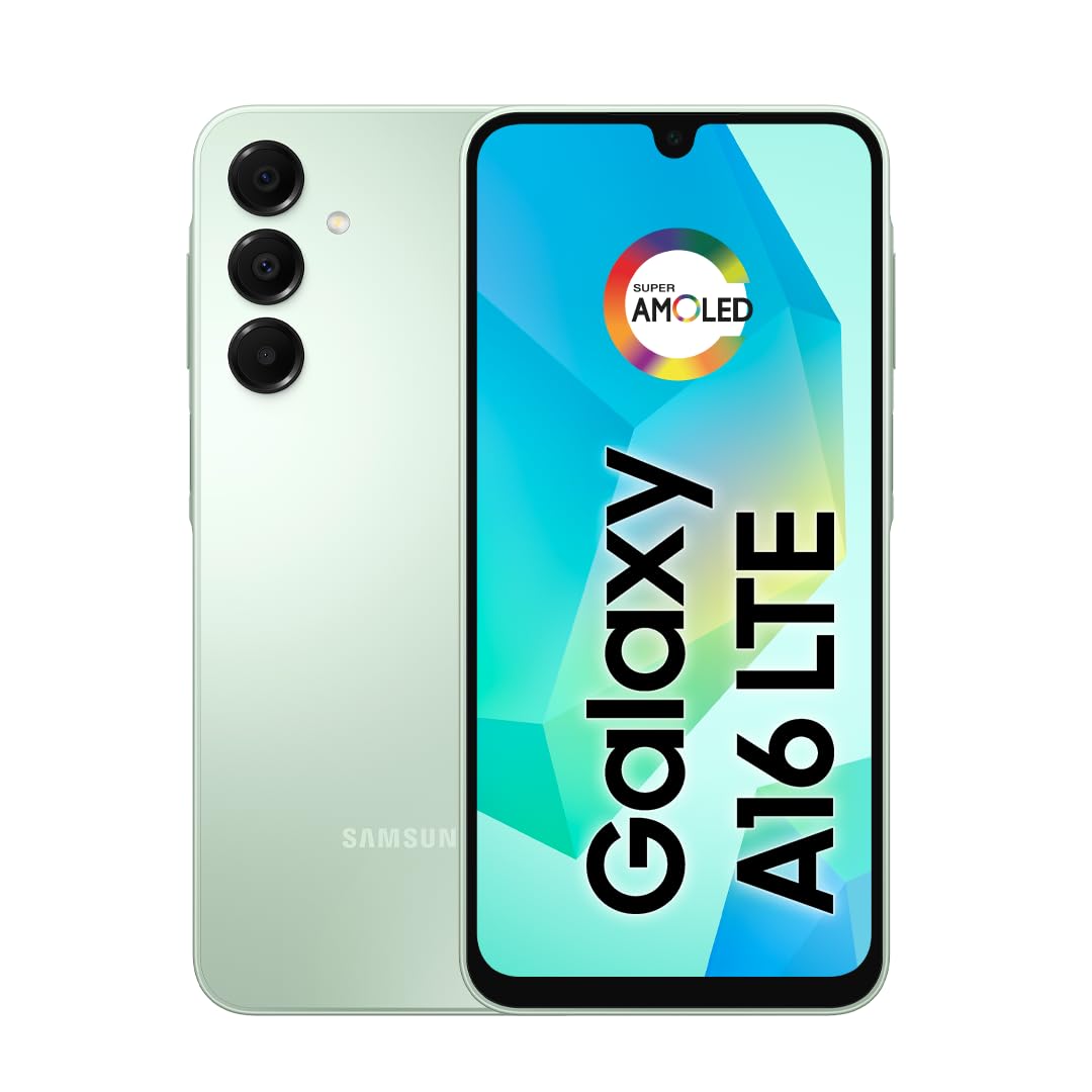 Samsung Galaxy A16 4G Dual SIM (128GB, 2025) 6.7" 90Hz AMOLED, Splash Resistant 8Core, 50MP Camera (Factory Unlocked International Model for GSM, Global) A165M/DS (25W Fast Charger Bundle, Green)