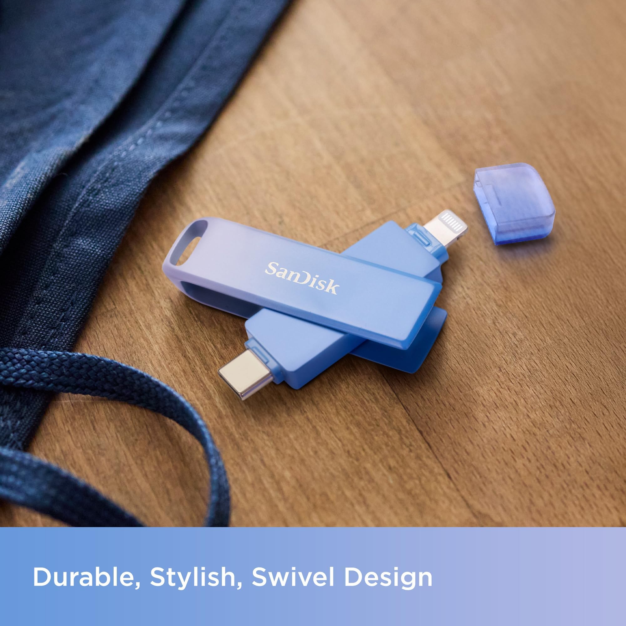 SANDISK 128GB Creator Phone Drive - for iPhone, iPad, Laptop & Mac - Includes USB Type-C and Lightning Connectors - Automatic Backup, 3 Months of Adobe Lightroom Included- SDIXD0N-128G-GN6TP thumbnail
