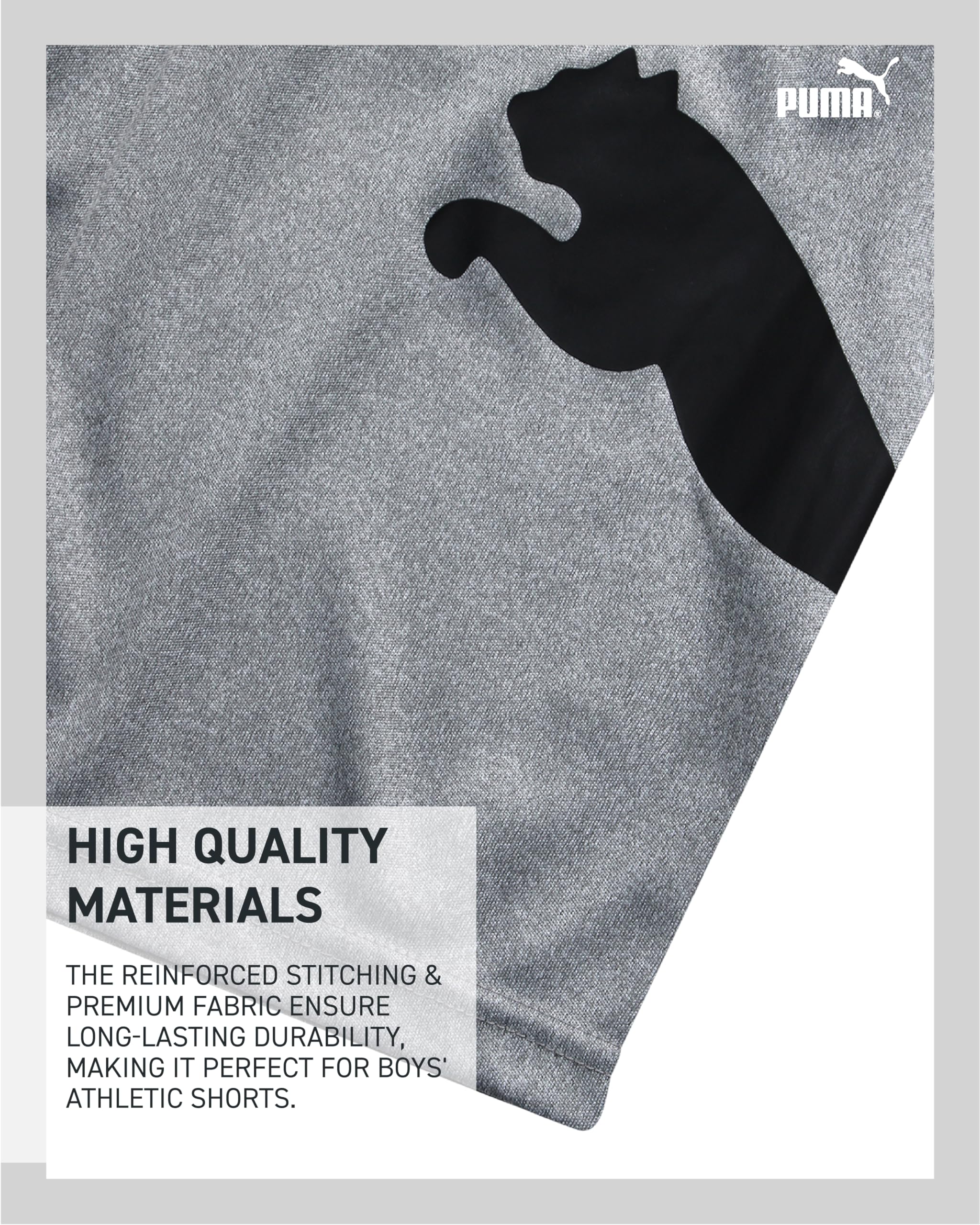 PUMA Boys Quick Dry Interlock Basketball Active Shorts Pockets (Sizes 4-20) | Breathable Performance Fabric, Lightweight Comfortable Fit, Great for Gym, Sports & Everyday Active Play thumbnail