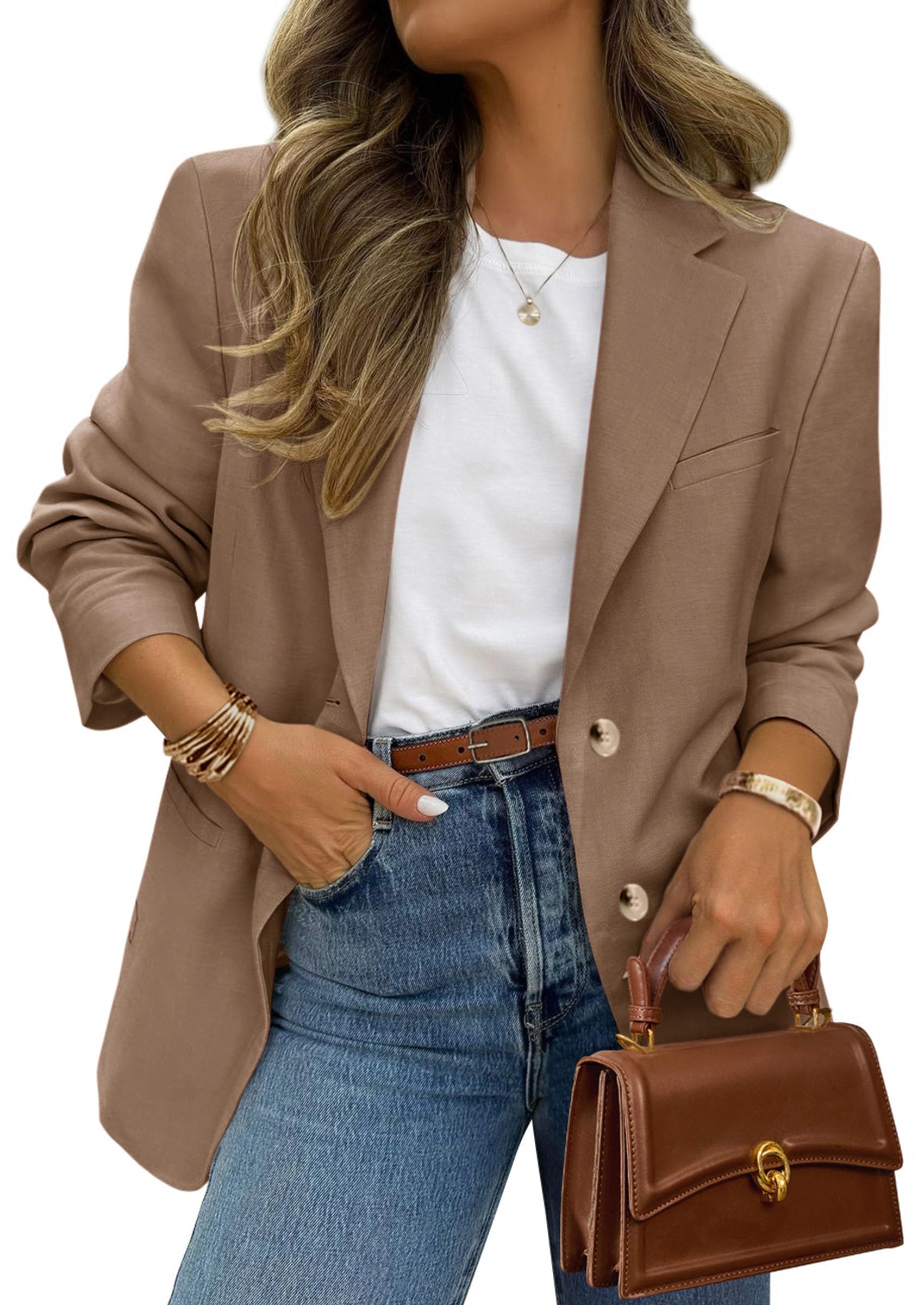 PRETTYGARDEN 2026 Blazers for Women Business Casual Long Sleeve Lapel Open Front Suit Jacket Work Blazer with Pockets thumbnail