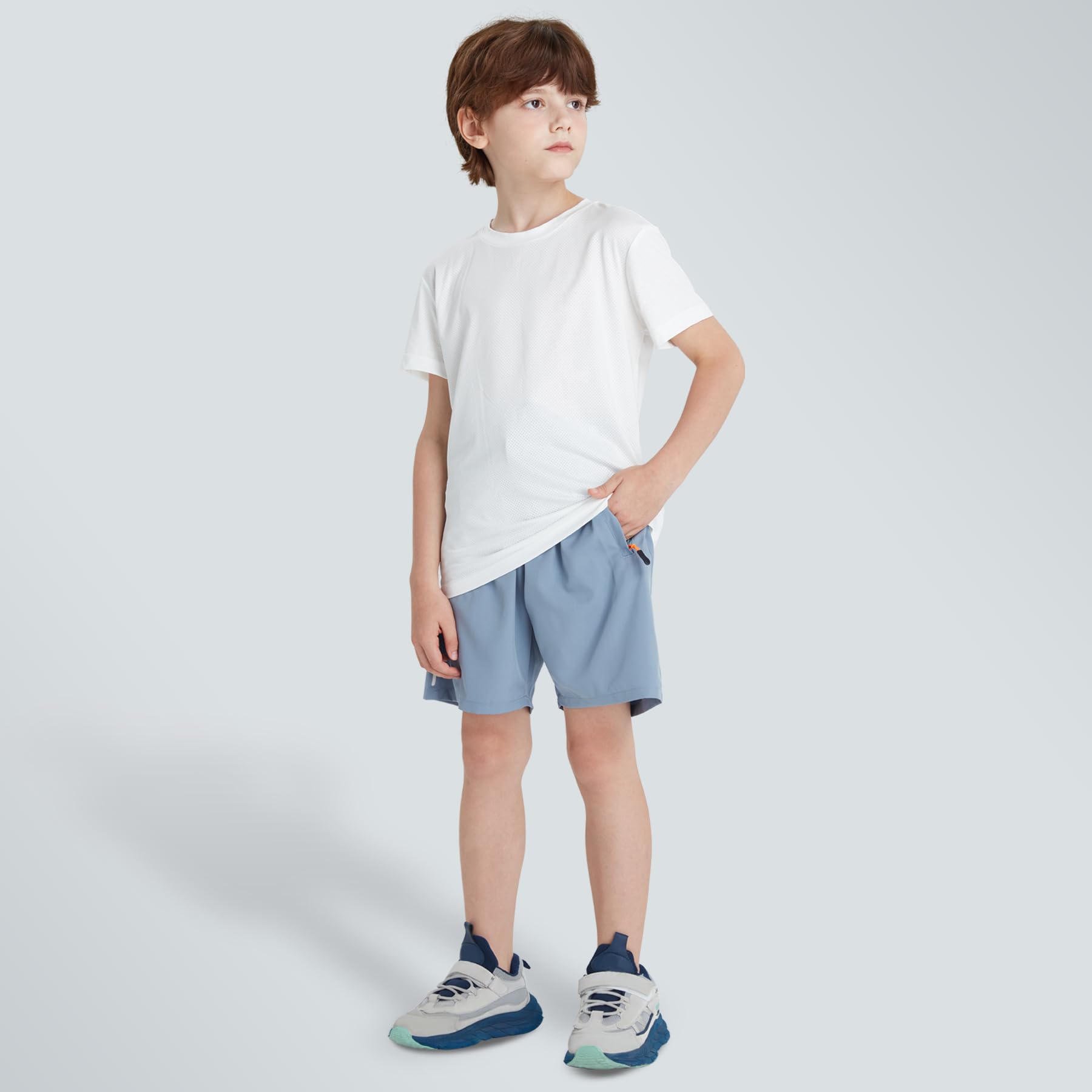 Boys Shorts Quick Dry Athletic Running Shorts with Zipper Pockets thumbnail