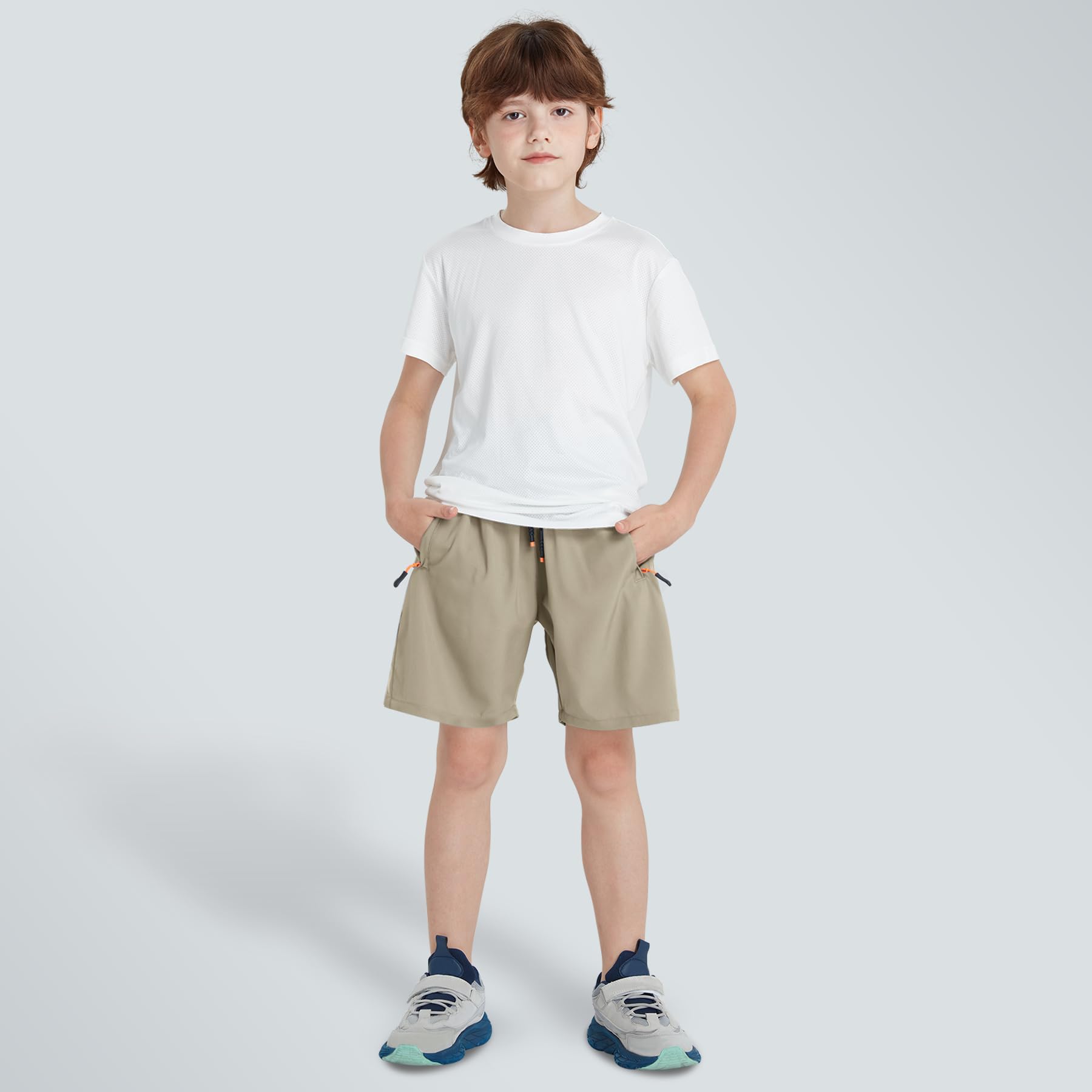 Boys Shorts Quick Dry Athletic Running Shorts with Zipper Pockets thumbnail