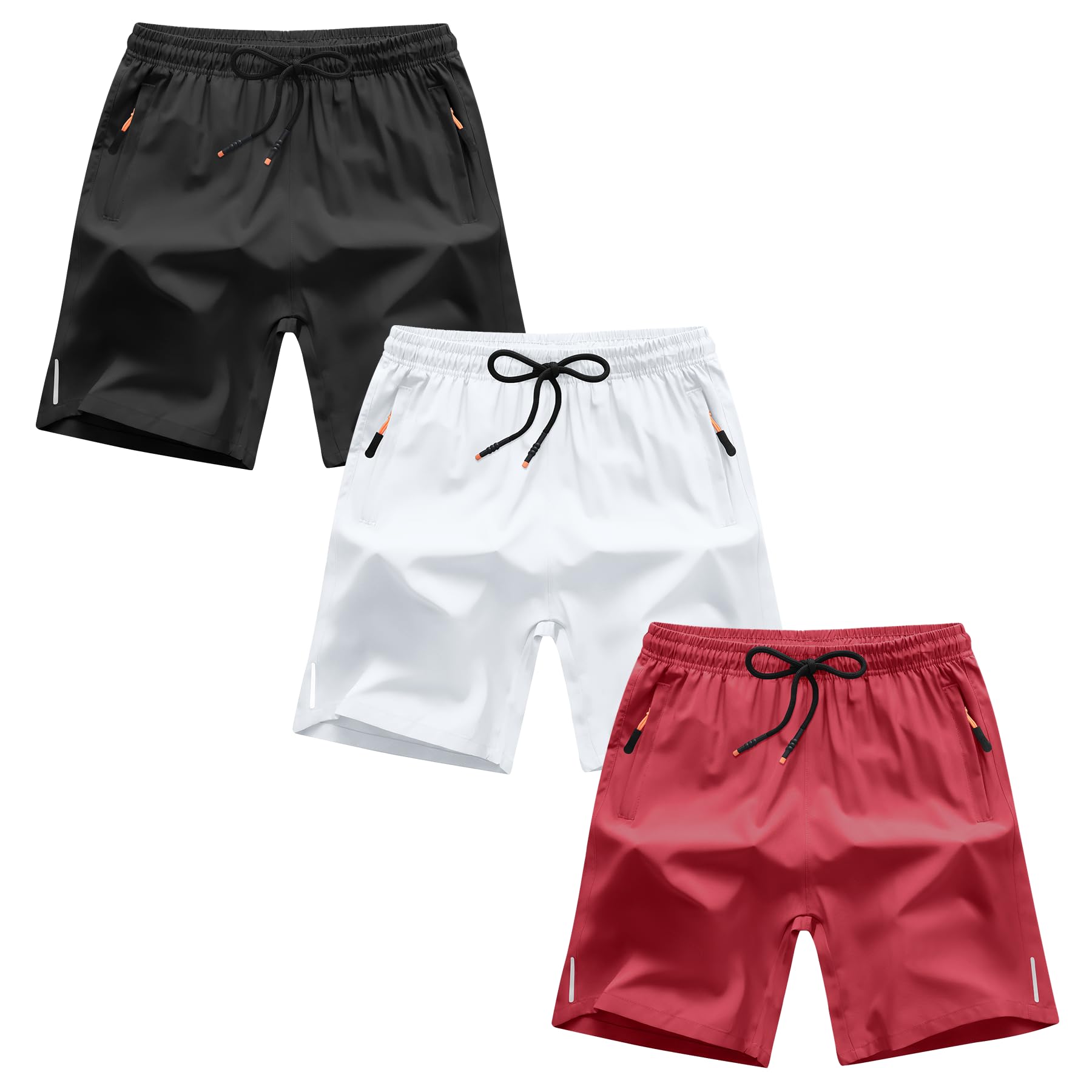 Boys Shorts Quick Dry Athletic Running Shorts with Zipper Pockets thumbnail