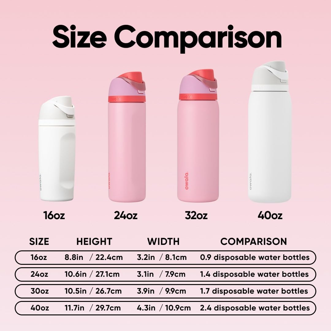 Owala FreeSip Stainless Steel Water Bottle 24 oz Angel Food Cake thumbnail