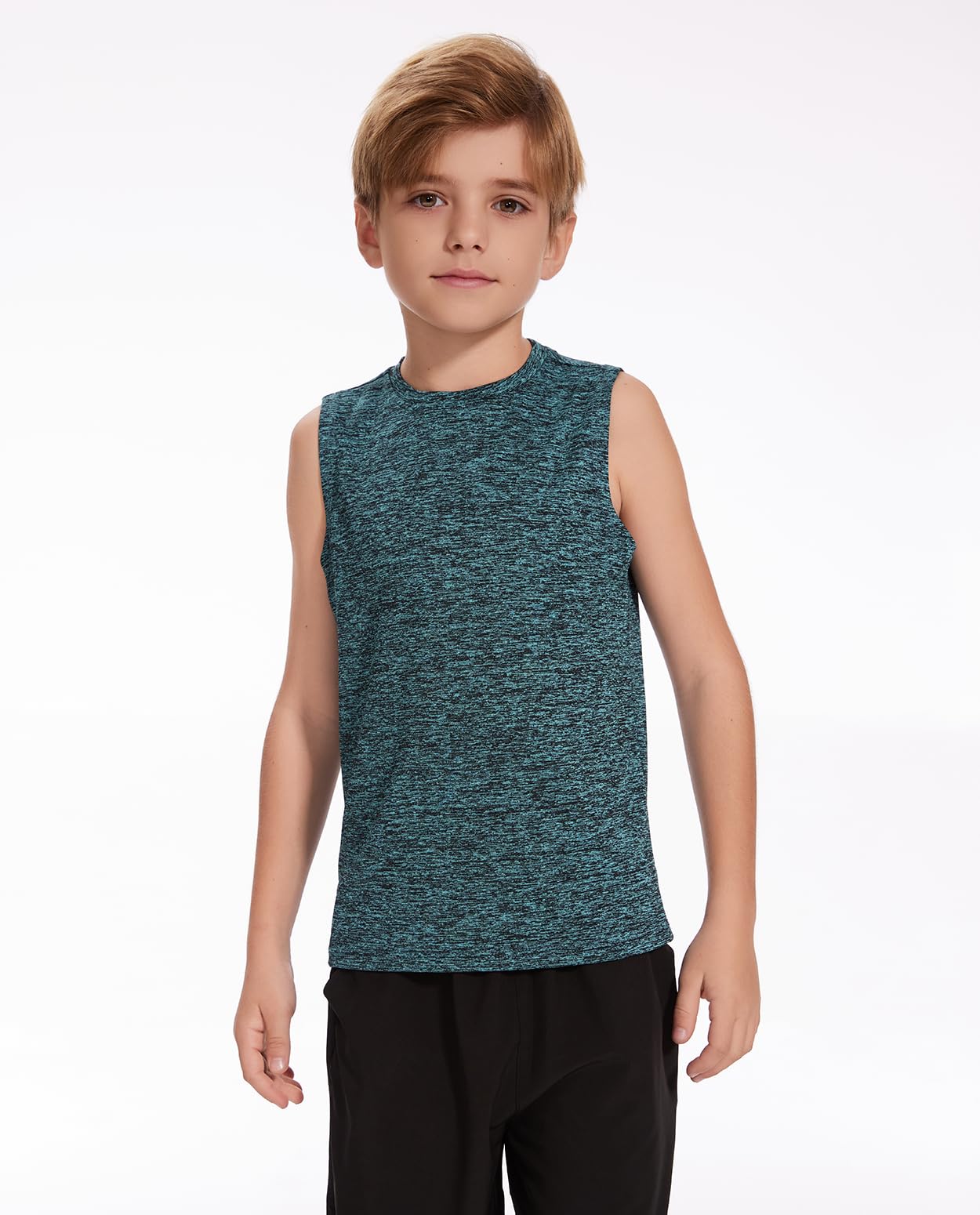 Star Vibe 5 Pack Boys Tank Tops Dry-Fit, Moisture Wicking Active Athletic Shirts Sleeveless Performance T-Shirts for Kids thumbnail