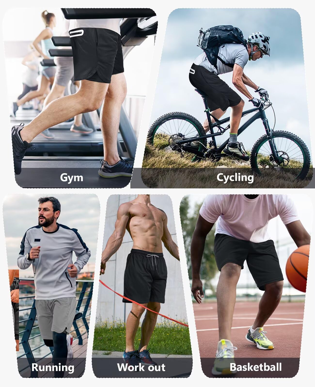 OCYMA 3 Pack Men's 2 In1 Gym Shorts Men with Pockets 7 inch Workout Shorts Men Running Shorts with Liner&Towel Loop thumbnail