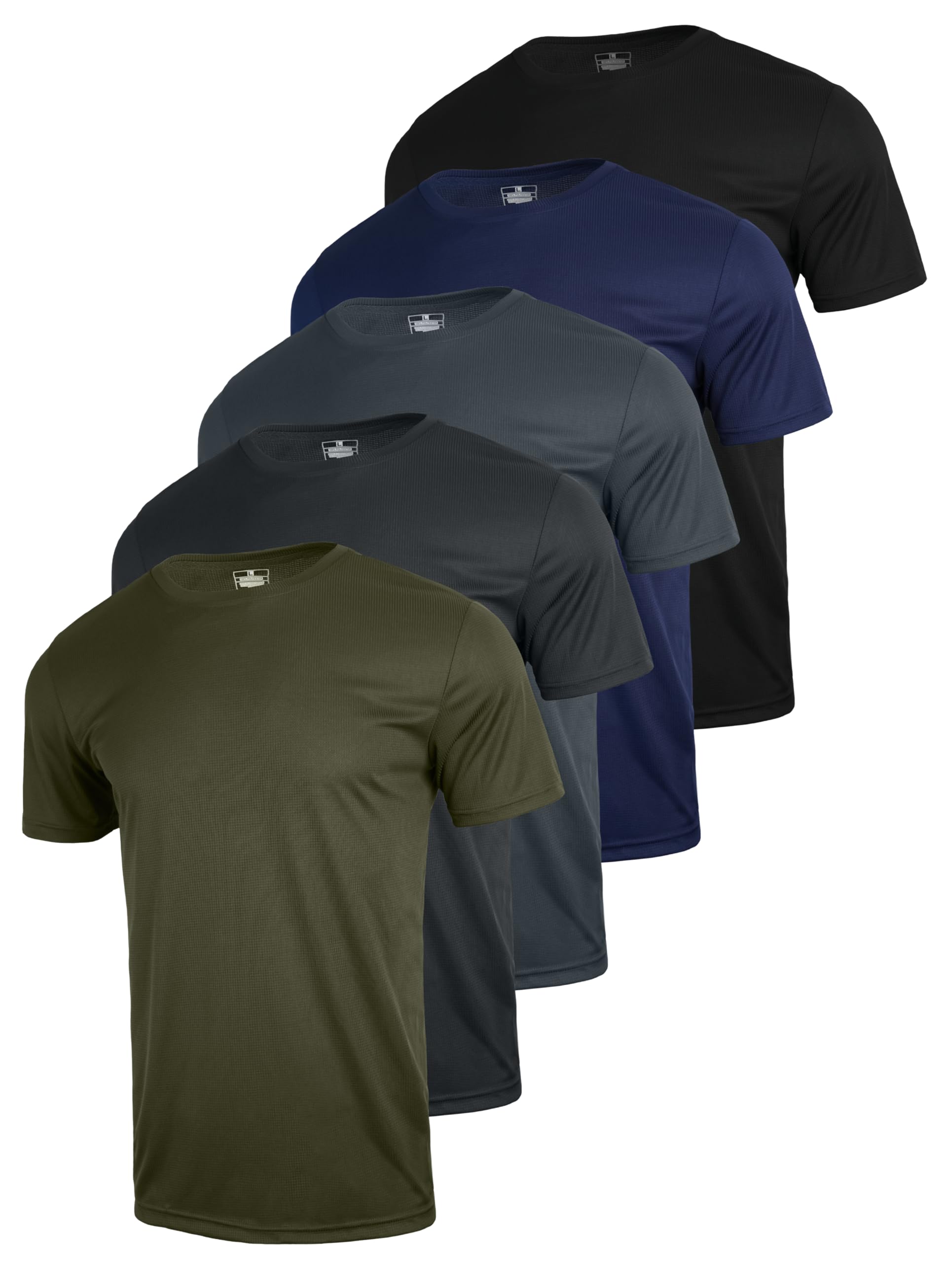 3 & 5 Pack Shirts for Men Moisture Wicking Workout Performance Dry Fit Mesh Gym Athletic Running T-Shirt