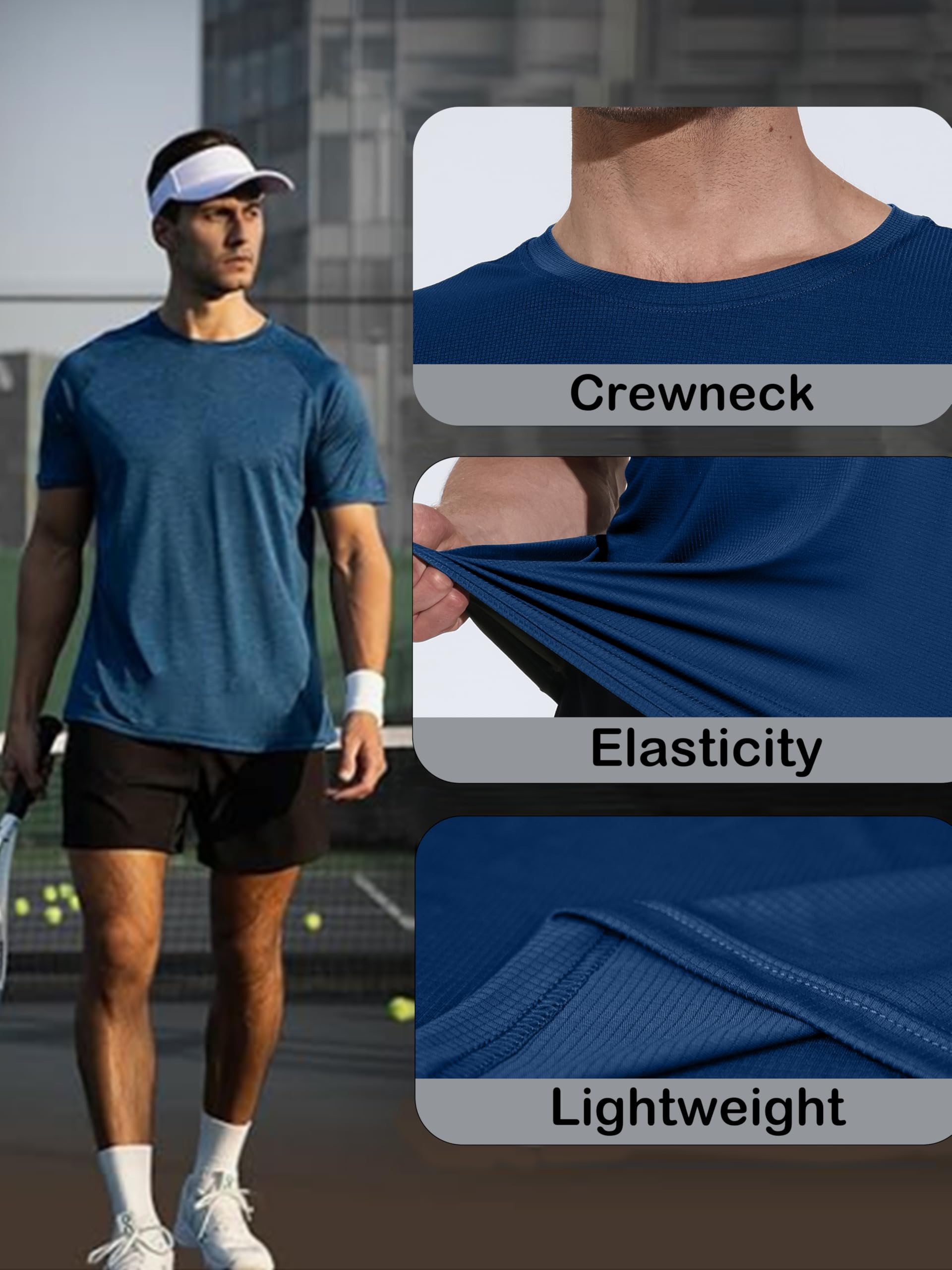 3 & 5 Pack Shirts for Men Moisture Wicking Workout Performance Dry Fit Mesh Gym Athletic Running T-Shirt thumbnail
