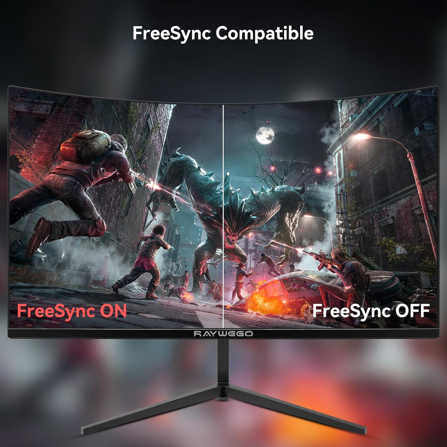 Raywego 24 Inch Curved Gaming Monitor, 200Hz FHD 1080P, 1ms Fast VA thumbnail