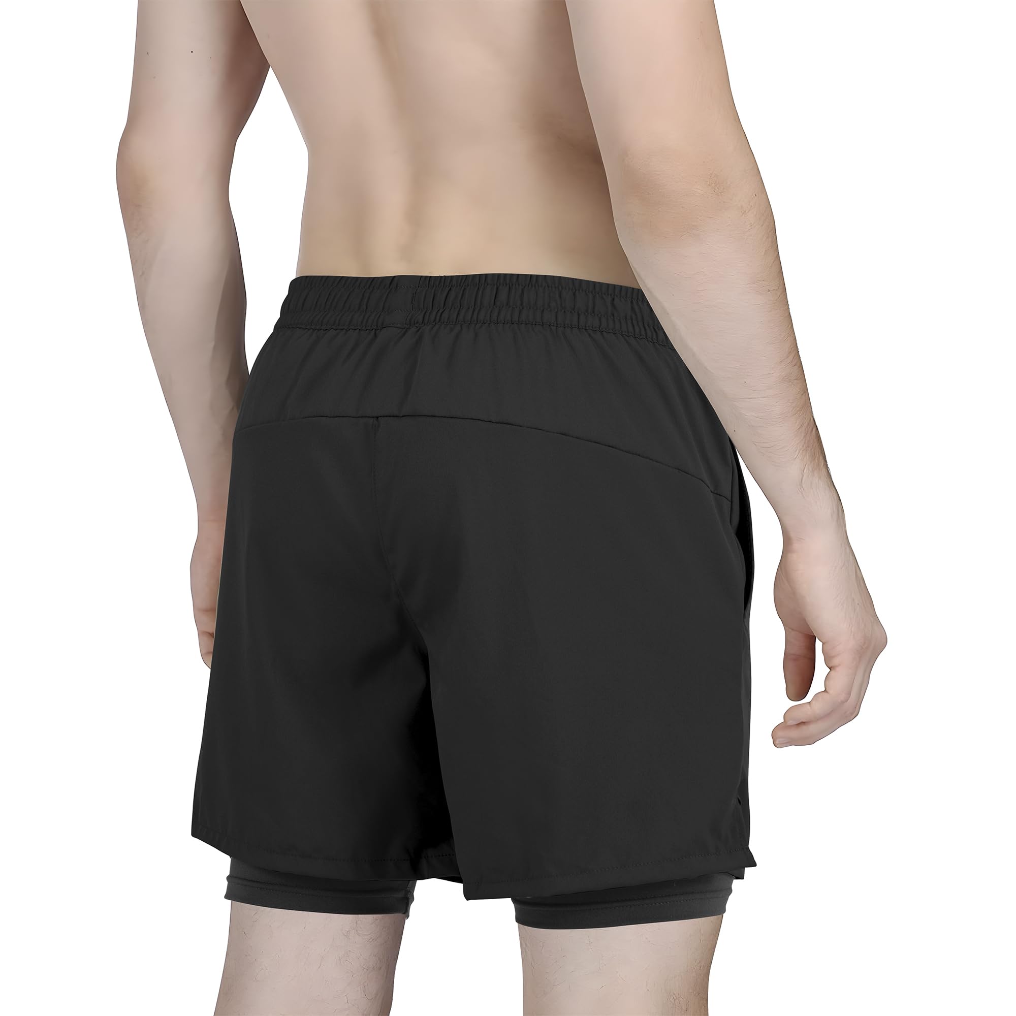 Tyzrdnac Men's 2 in 1 Athletic Quick Dry Shorts,Running Lightweight,Sweat Wicking Gym Workout Elastic Short thumbnail
