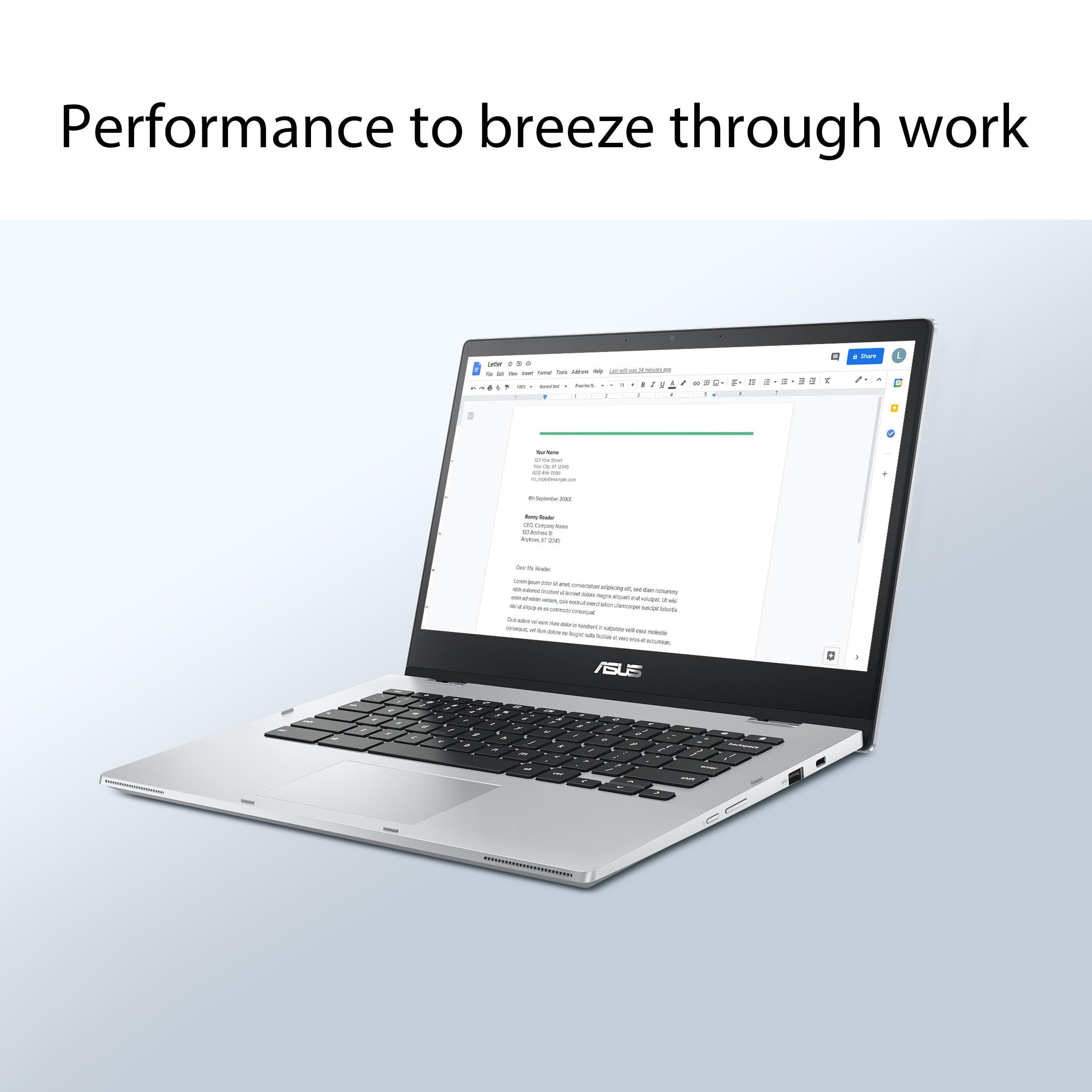 ASUS Chromebook Flip CX1 Convertible Laptop, 14" FHD NanoEdge 360-degree Touchscreen, Intel Celeron N4500 Processor, 128GB eMMC Storage, 8GB RAM, ChromeOS, Transparent Silver, CX1400FKA-AS88FT thumbnail