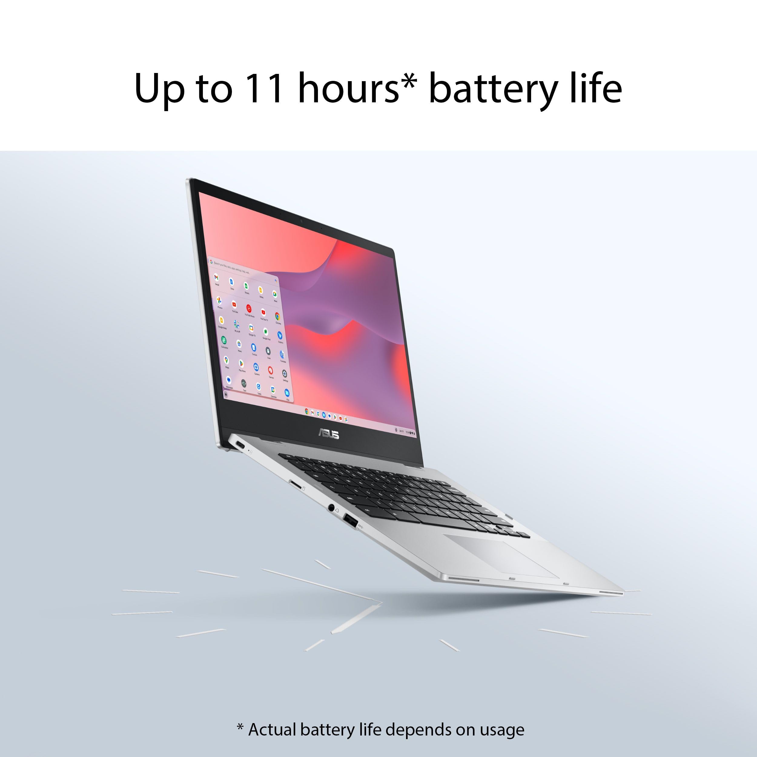 ASUS Chromebook Flip CX1 Convertible Laptop, 14" FHD NanoEdge 360-degree Touchscreen, Intel Celeron N4500 Processor, 128GB eMMC Storage, 8GB RAM, ChromeOS, Transparent Silver, CX1400FKA-AS88FT thumbnail