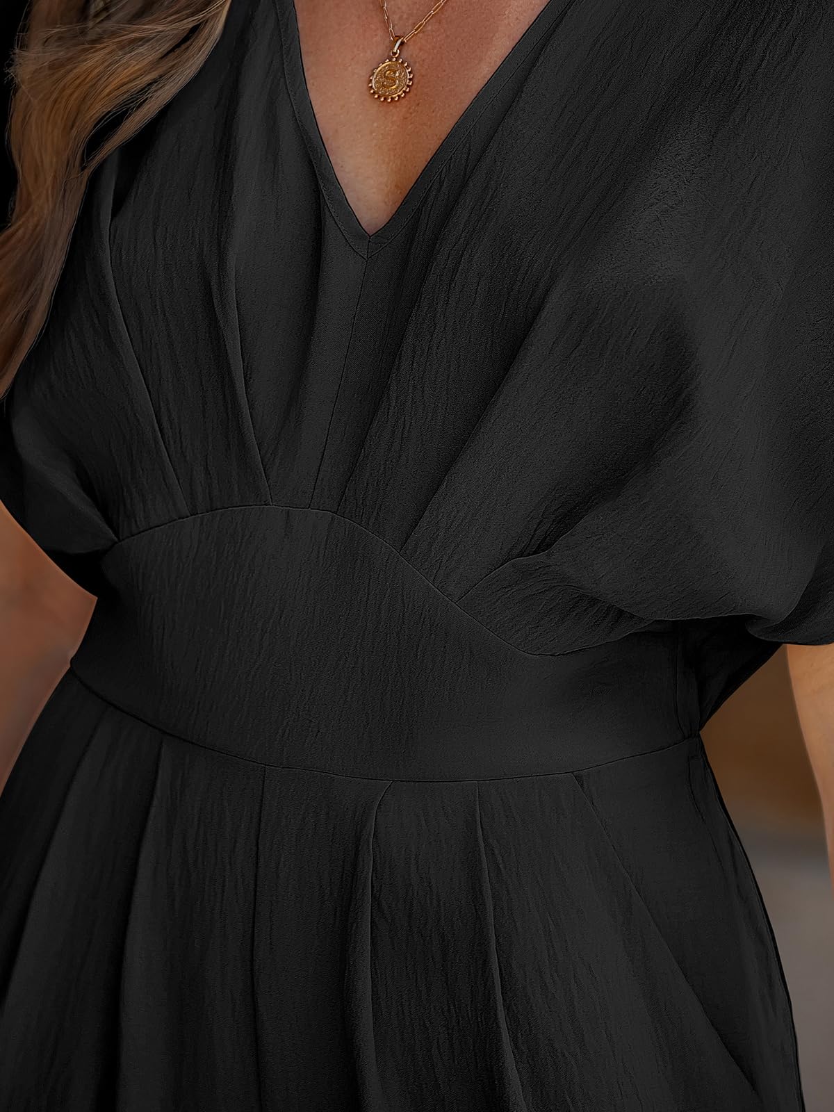 CUPSHE One Piece Jumpsuits for Women Casual Summer V Neck Batwing Sleeve Wide Leg Elegant Overalls Sexy Vacation Outfits thumbnail
