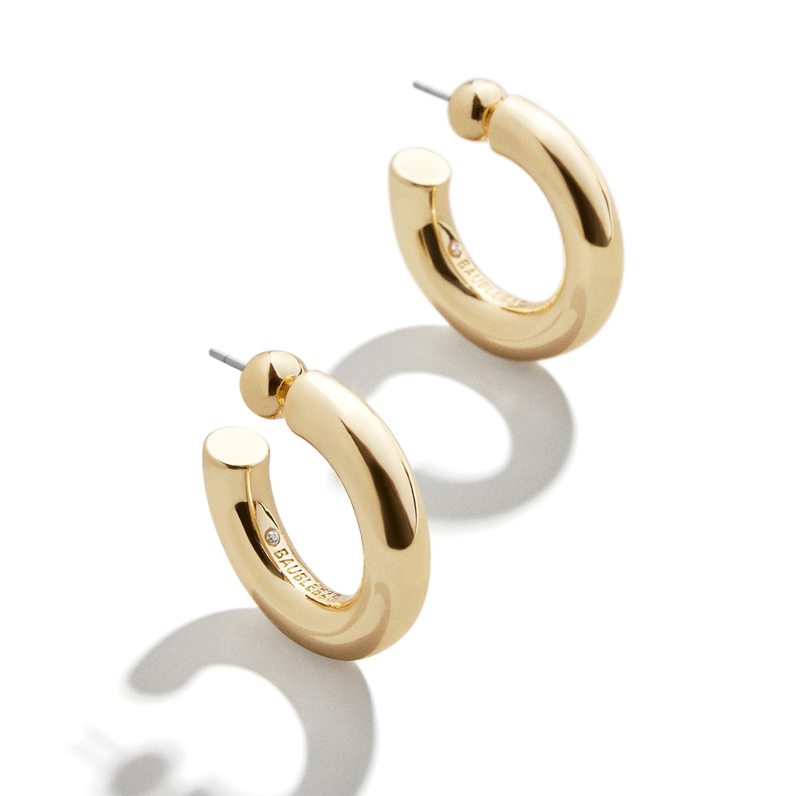BaubleBar Dalilah Gold-Plated Hoop Earrings for Women - Lightweight Hypoallergenic Gold-Plated Hoops with Post Back Closure