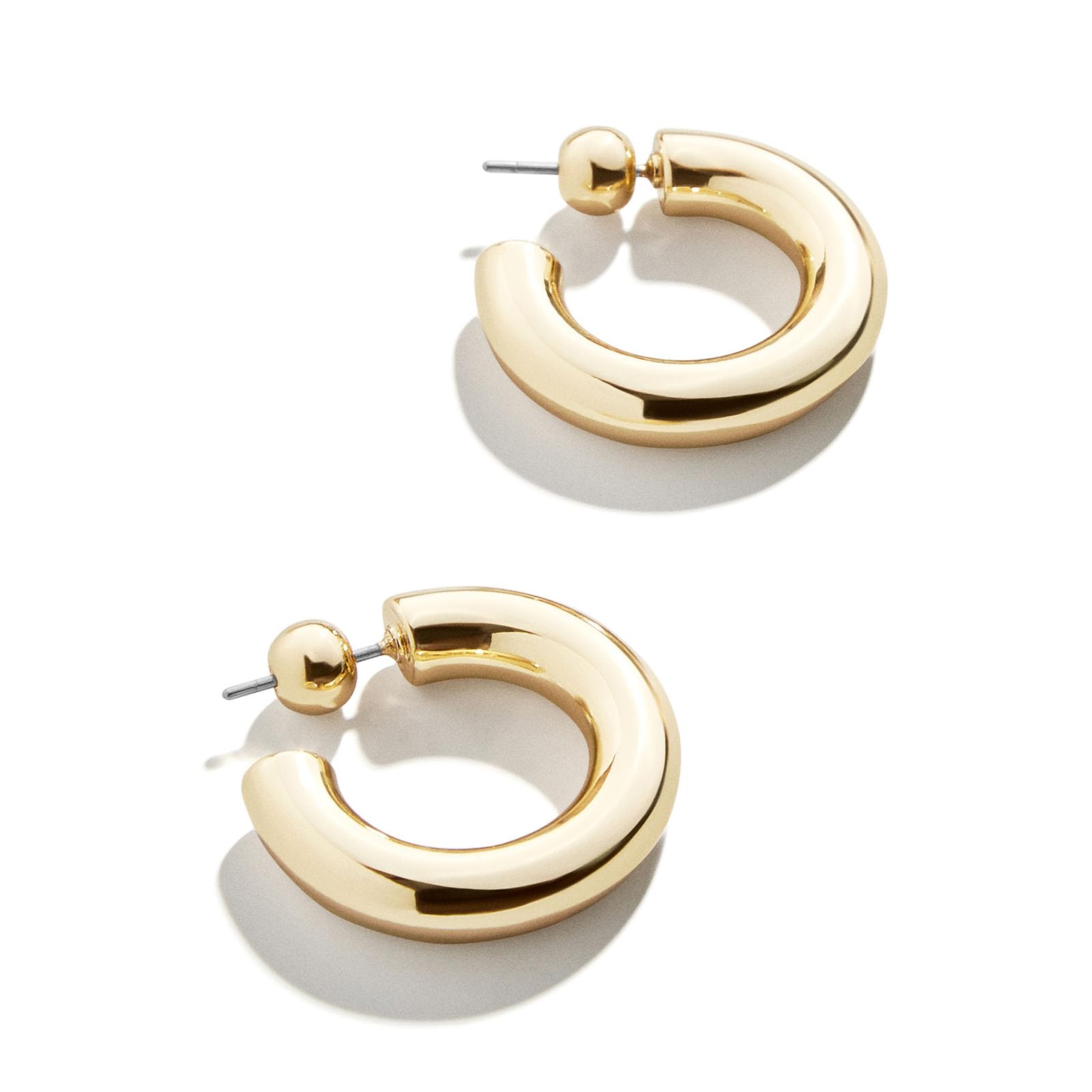BaubleBar Dalilah Gold-Plated Hoop Earrings for Women - Lightweight Hypoallergenic Gold-Plated Hoops with Post Back Closure thumbnail