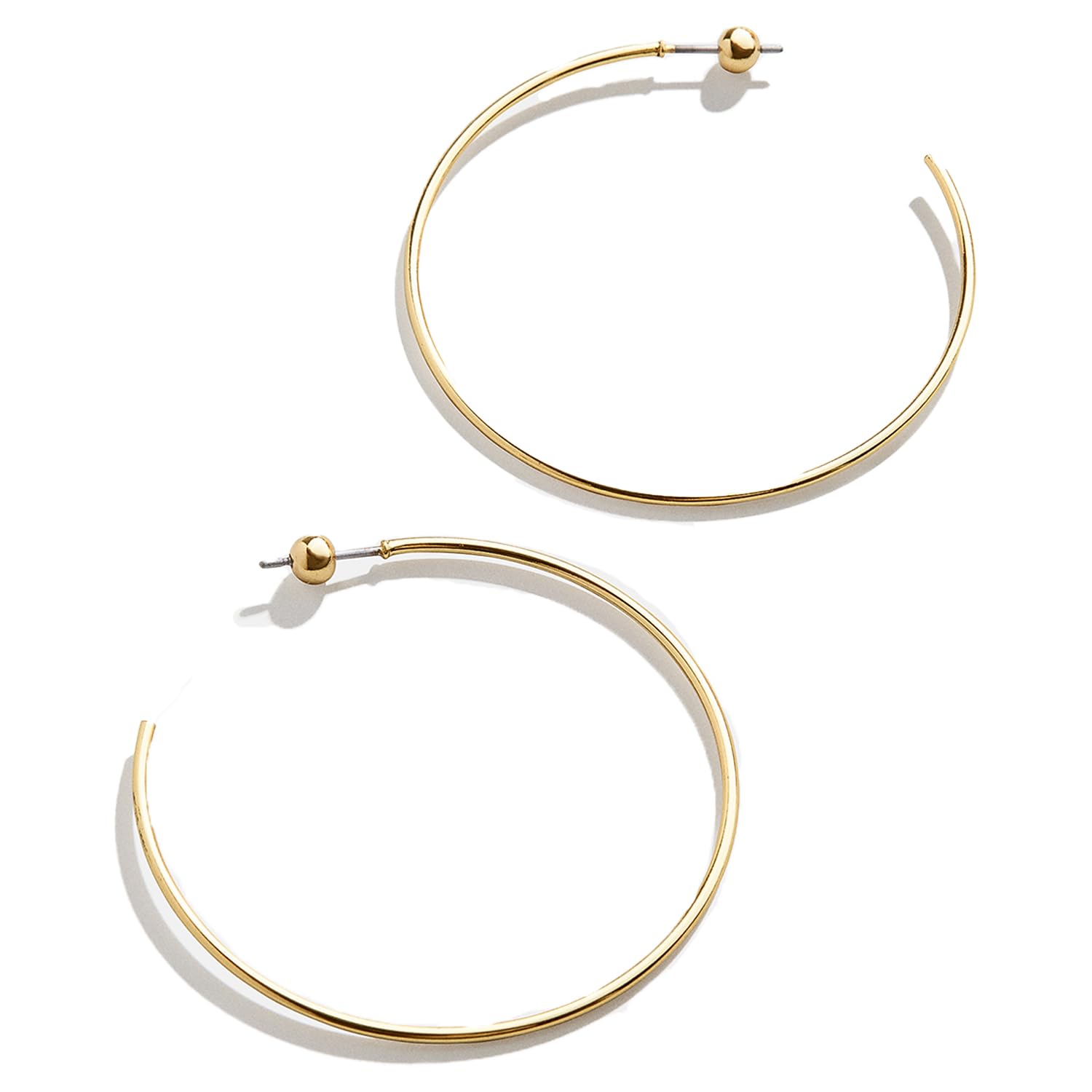 BaubleBar Dalilah Gold-Plated Hoop Earrings for Women - Lightweight Hypoallergenic Gold-Plated Hoops with Post Back Closure thumbnail