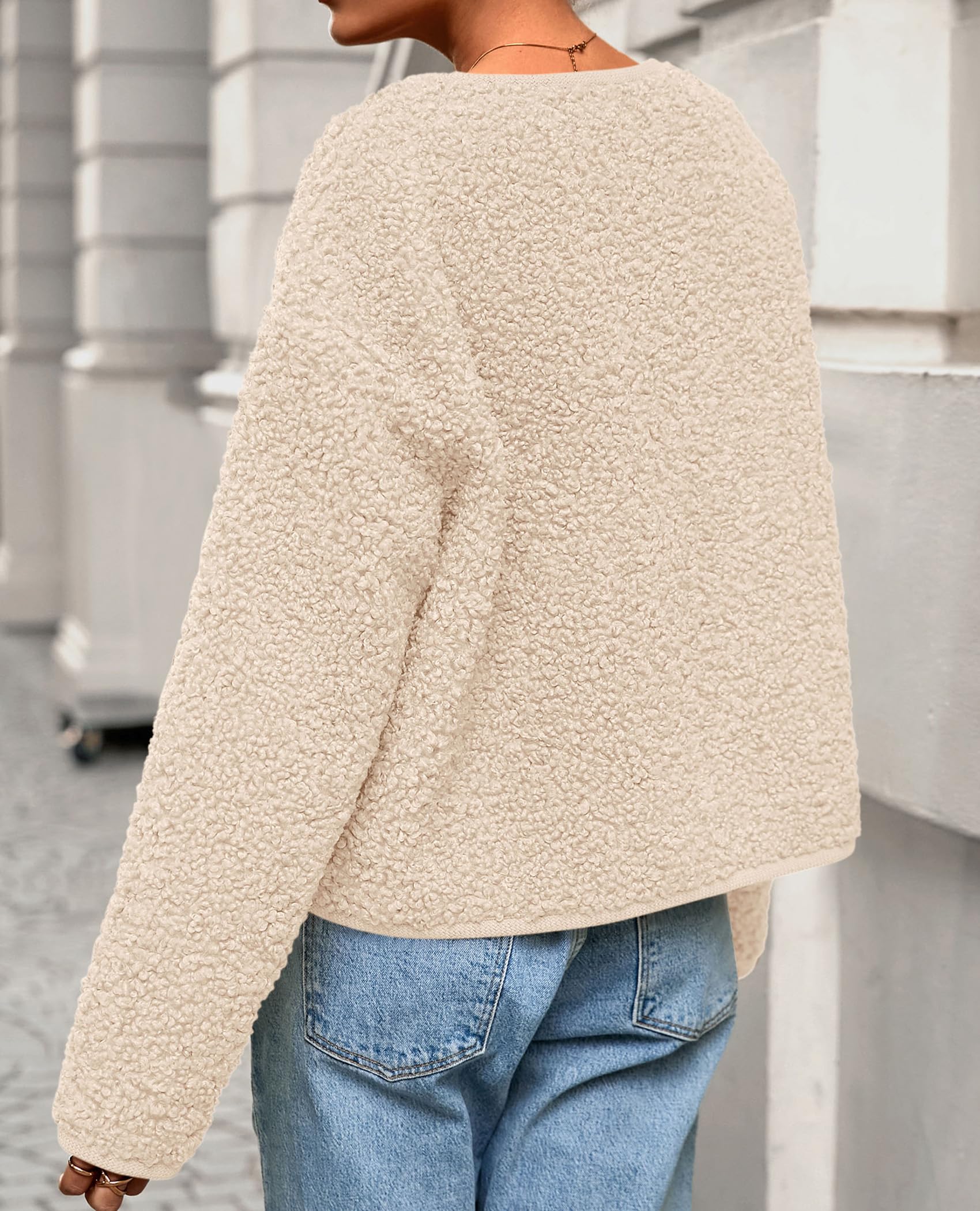 PRETTYGARDEN Women's 2025 Fall Fashion Clothes Trendy Fleece Sherpa Cropped Jackets Buttons Warm Casual Winter Faux Fur Coats thumbnail