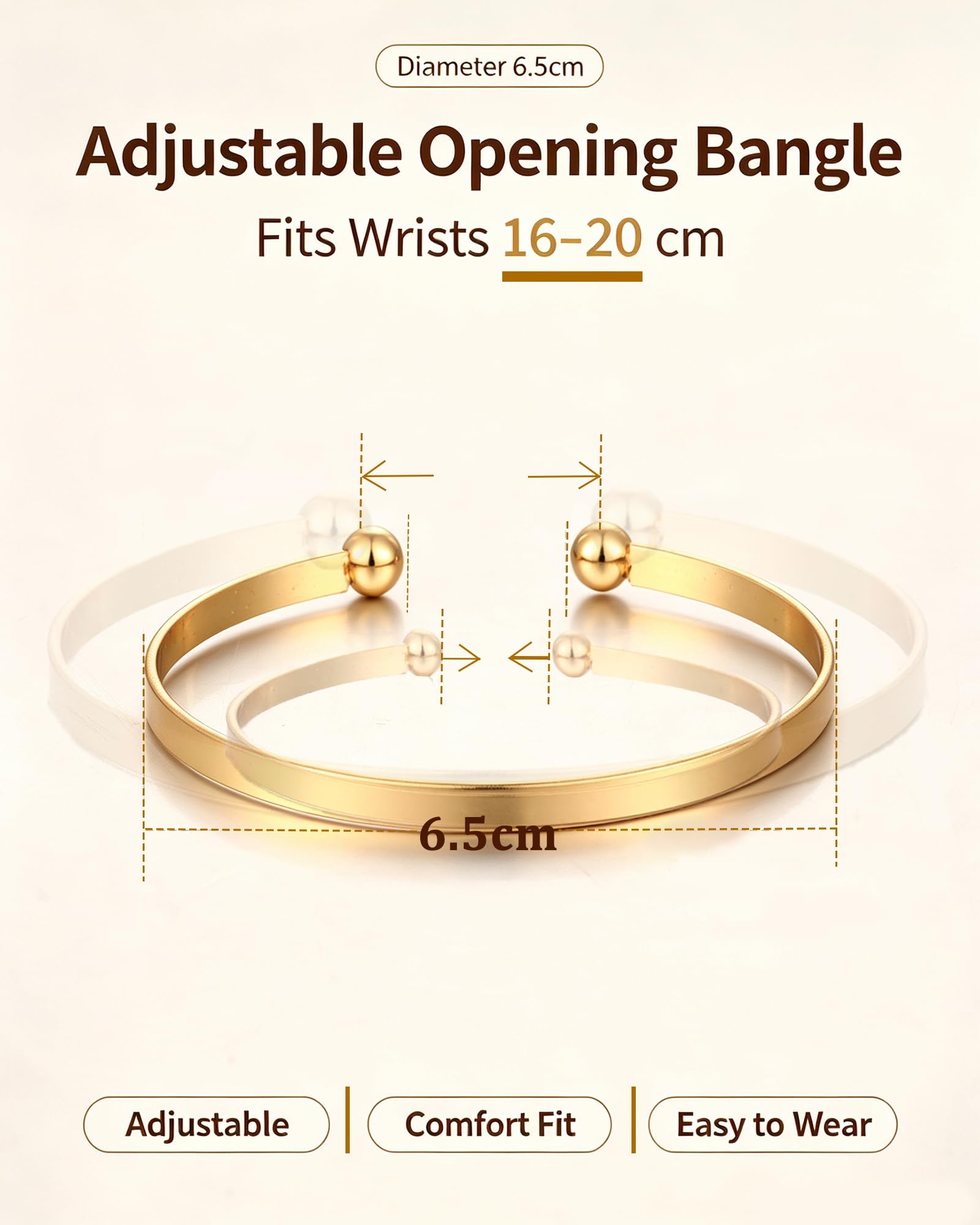 ÌF ME Gold Bangle Bracelets for Women, Indian Bangles Stackable Set, Multi Layer Textured 18K Gold Plated Chunky Bracelets Boho Jewelrys Set thumbnail