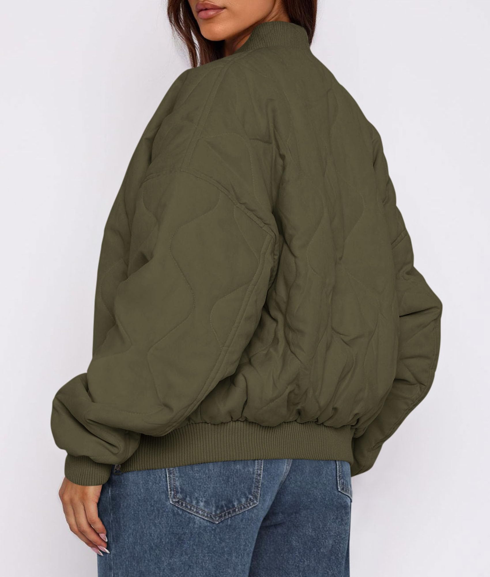 PRETTYGARDEN Women's Quilted Bomber Jacket Fall Fashion 2026 Lightweight Cropped Zip up Outerwear Winter Puffer Coats Pockets thumbnail