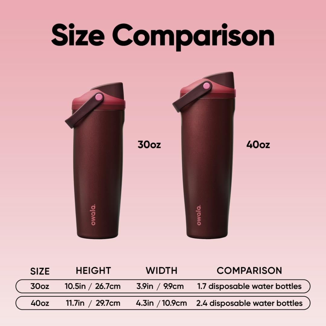 Owala FreeSip Sway Stainless Steel Water Bottle 30 oz Black Cherry thumbnail