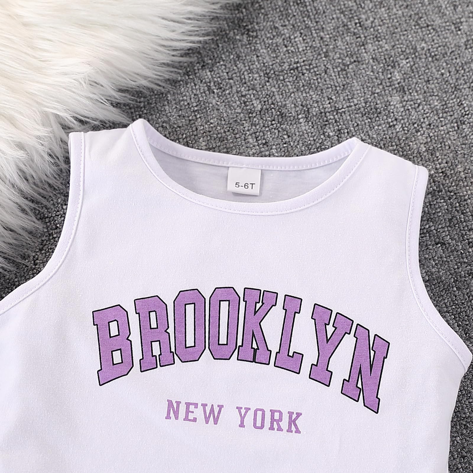 Girls Long Sleeve 3 Piece Outfits Graphic Crop Sweatshirt Tank and Sweatpants Set thumbnail