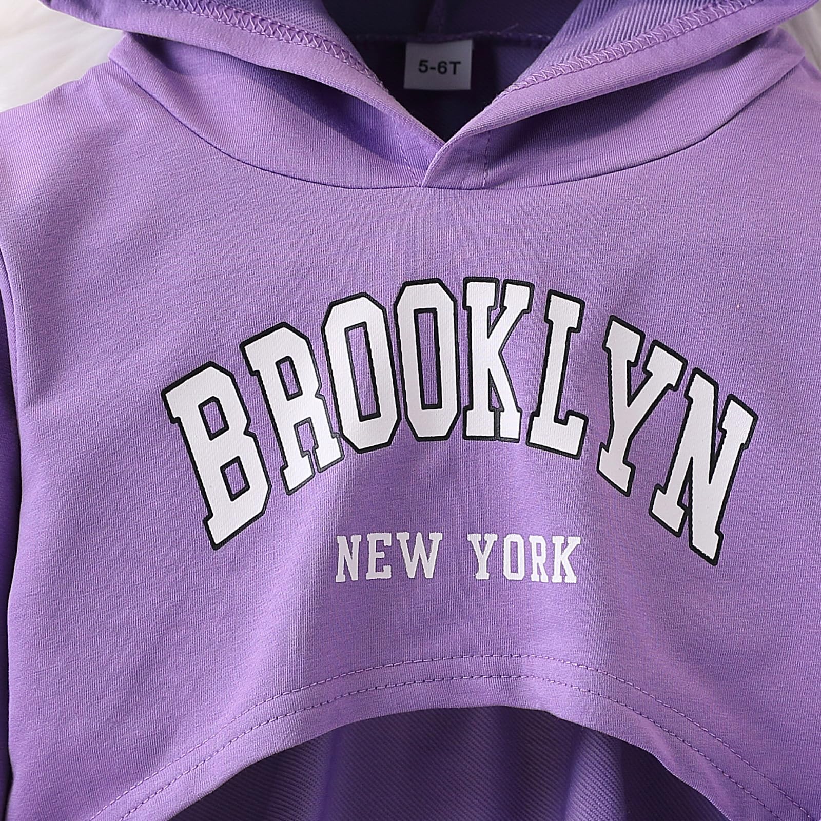 Girls Long Sleeve 3 Piece Outfits Graphic Crop Sweatshirt Tank and Sweatpants Set thumbnail